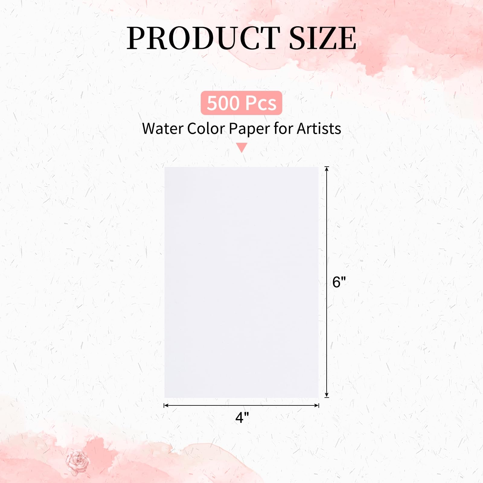 PATIKIL 4"x6" Papier Aquarelle En Gros, 500 Feuilles Papier Peinture Coton Pressé À Froid 92lb/250 GSM Pour Artistes Peinture Fournitures Dessin