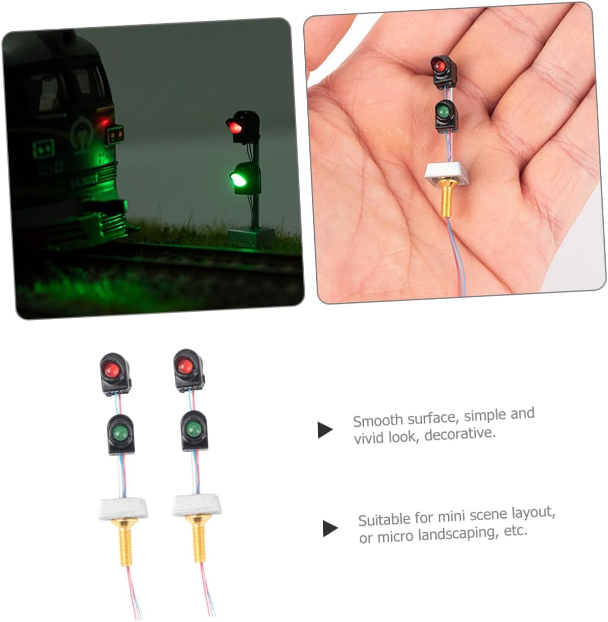 DOITOOL 2pcs Signal Light Model Unique Traffic Lamp Decor for Sand Table Building Scenery for Model Makers and Train Enthusiasts Smooth Design for Creative Layouts