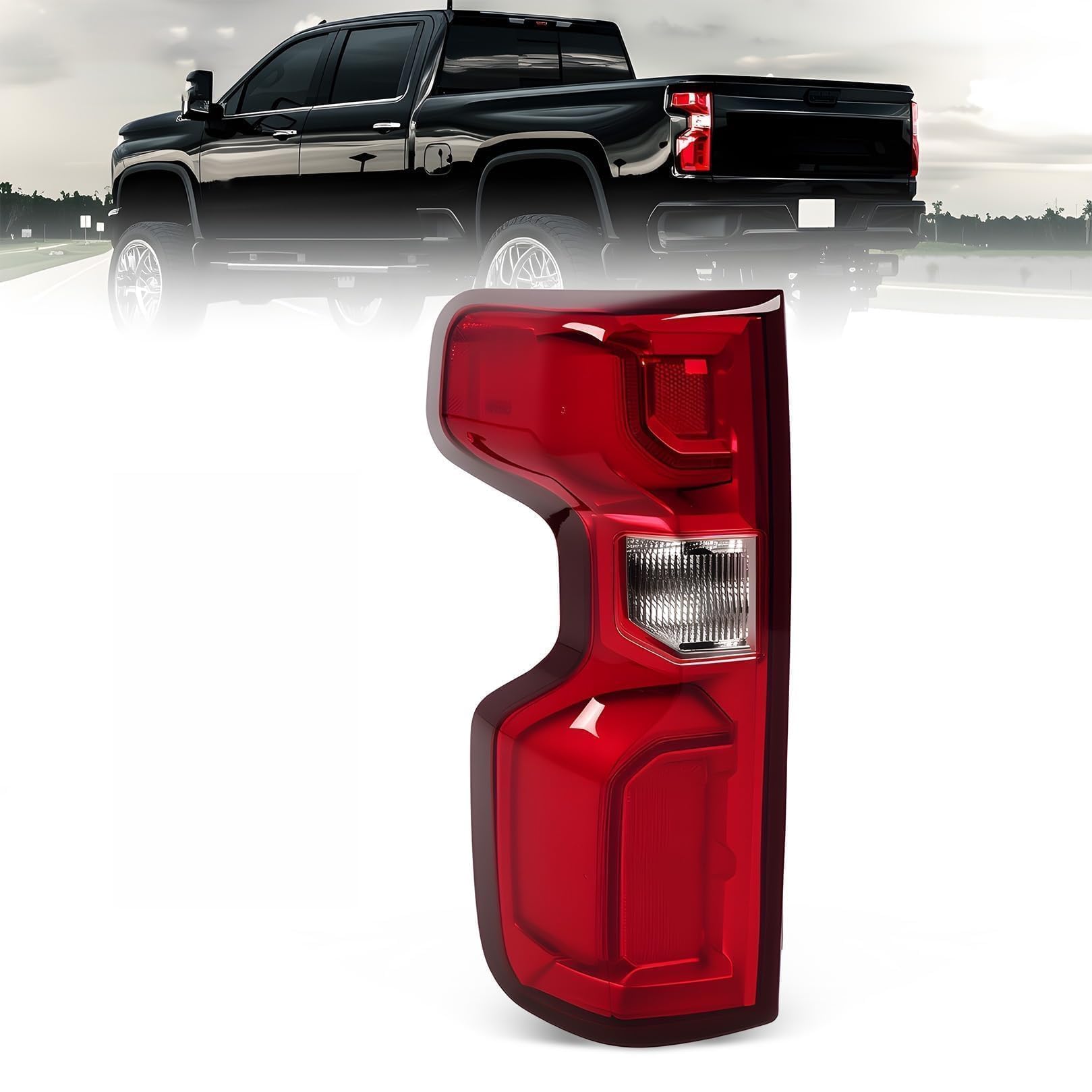 Photo 1 of Jecoupoon Left Tail Light Assembly Compatible with 2019-2023 Silverado 1500 2500HD 3500HD Driver Side Tail lamp Rear Brake Lamp Back light 84678149 GM2800311 (Left)