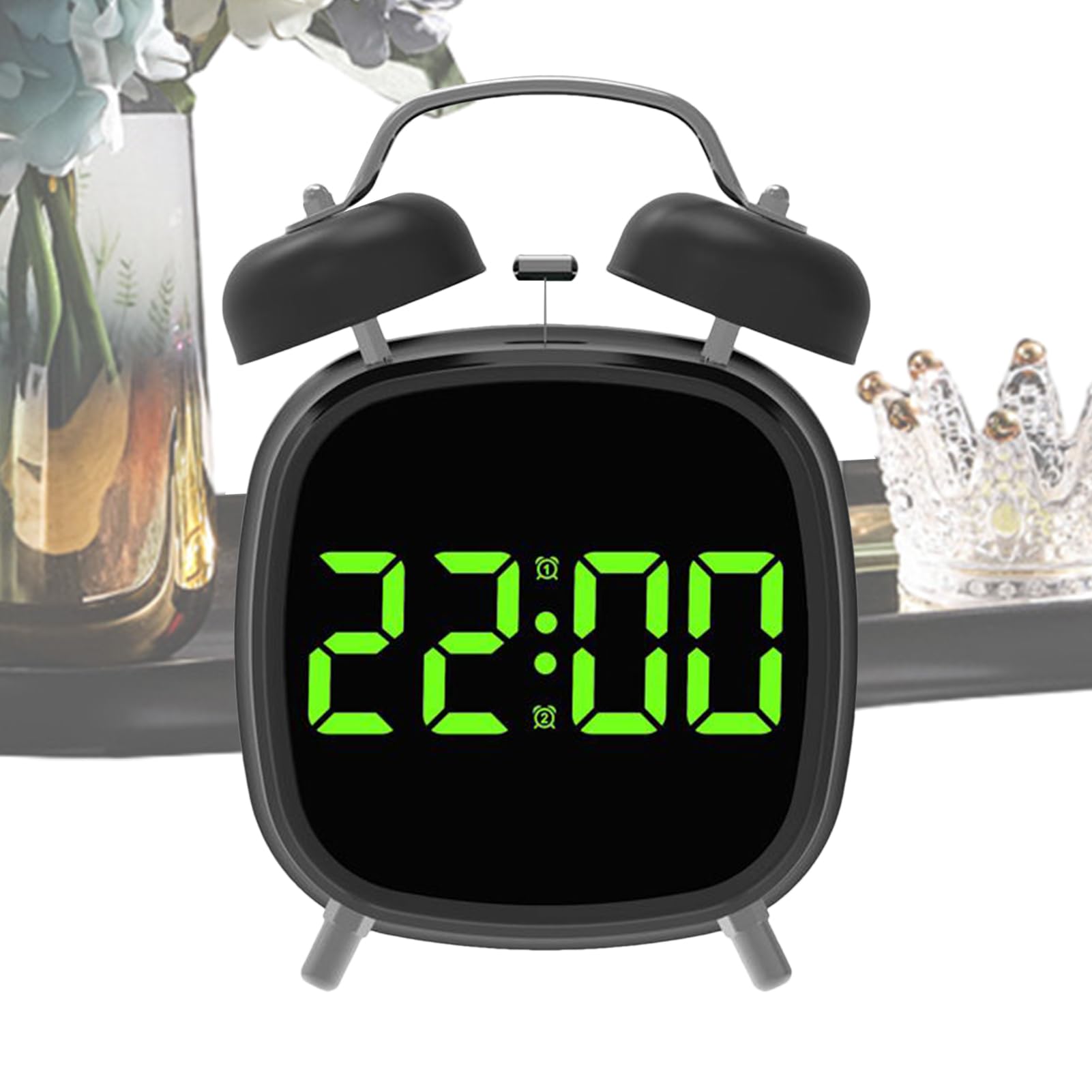 Máquina de ruido fuerte con luz LED para habitaciones y reloj digital de viaje portátil