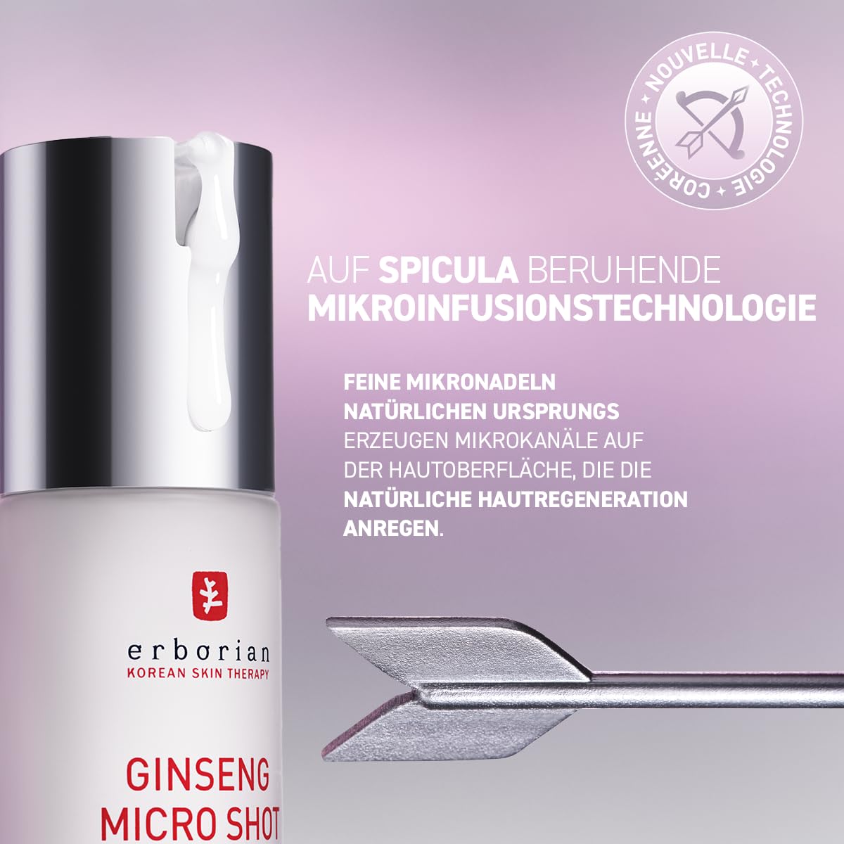 Erborian - Ginseng Micro Shot - Advanced 0.3% - Intensives Gesichtsserum - Ginseng & Collagen - Micro-Needling Inspiration - Reduziert Falten und verfeinert Poren - Koreanische Kosmetik - 30 ml