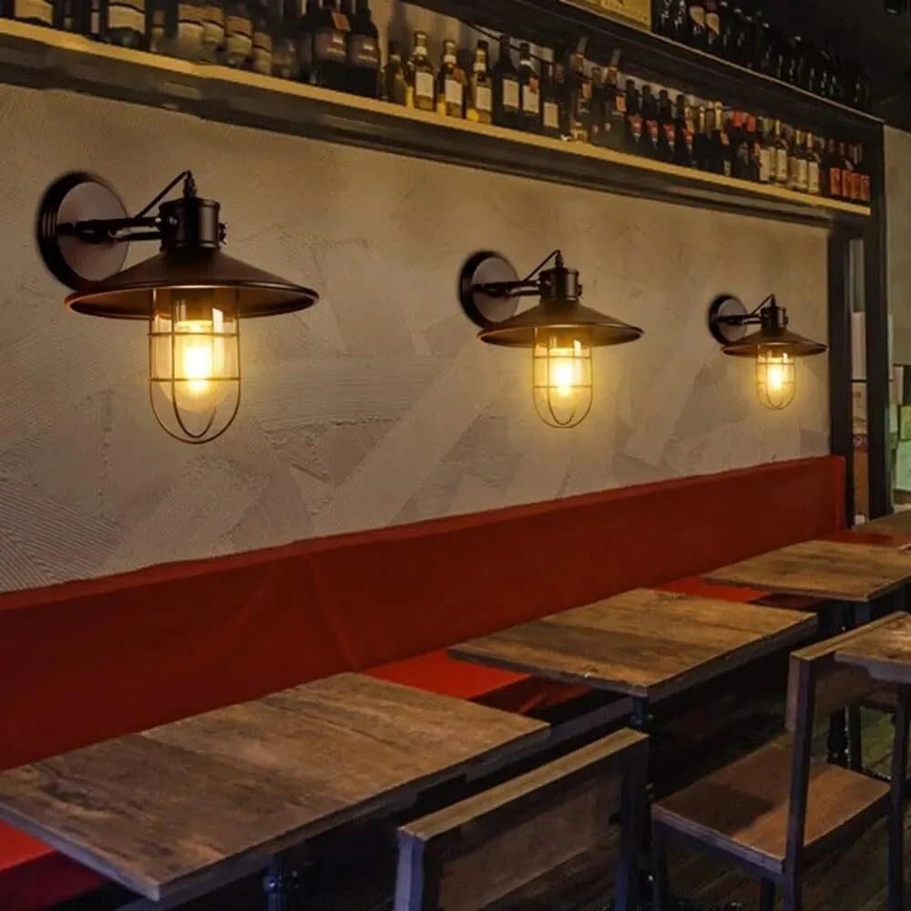 Applique Murale de Bar de Ferme Moderne Noir Mat