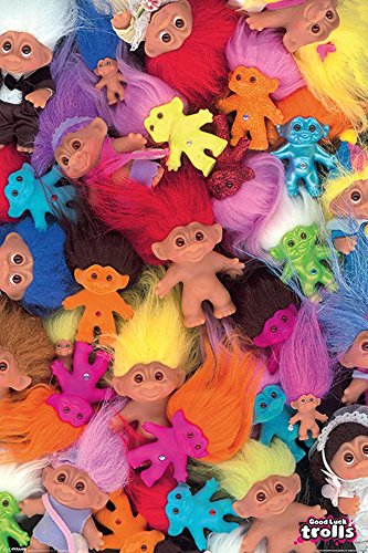 Trolls Classics Poster à roulettes en bois 61 x 91,5 cm + 2 barres en bois 61 cm