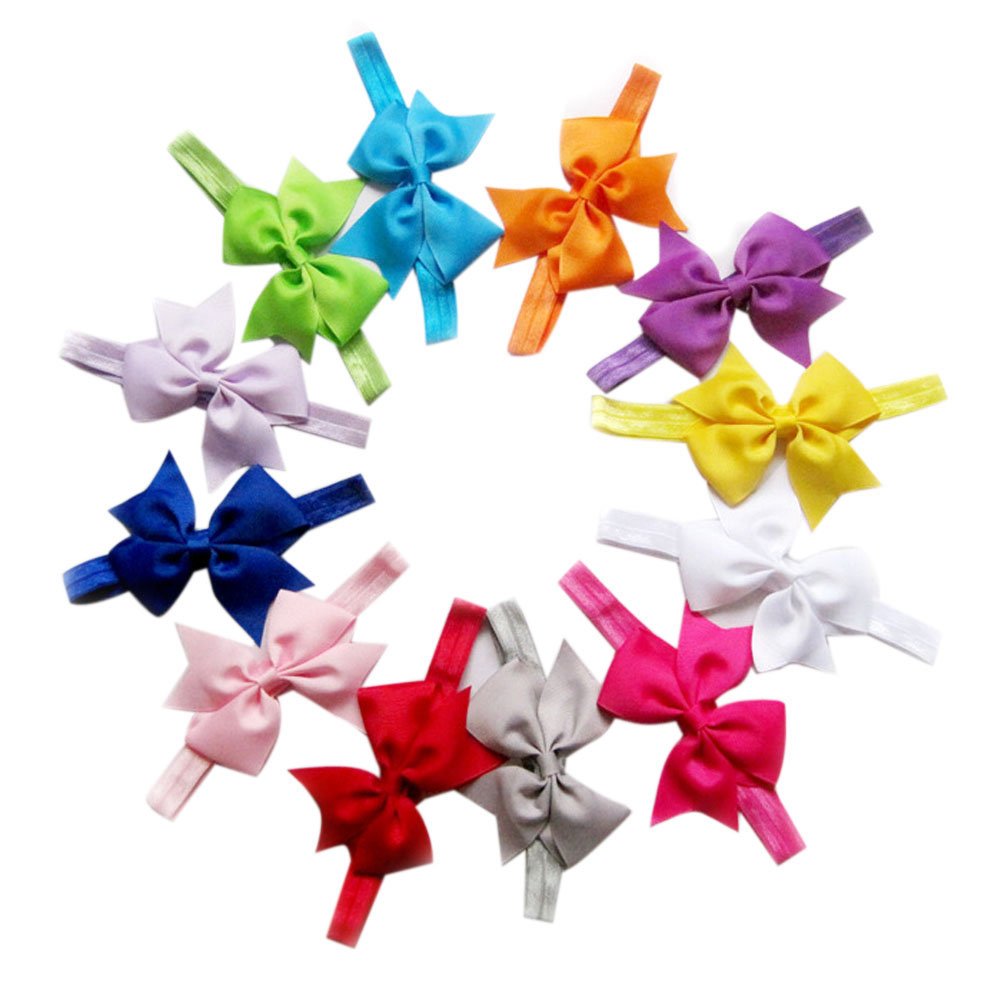 Baby Girl Headbands, 12pcs Girls Baby Children Satin