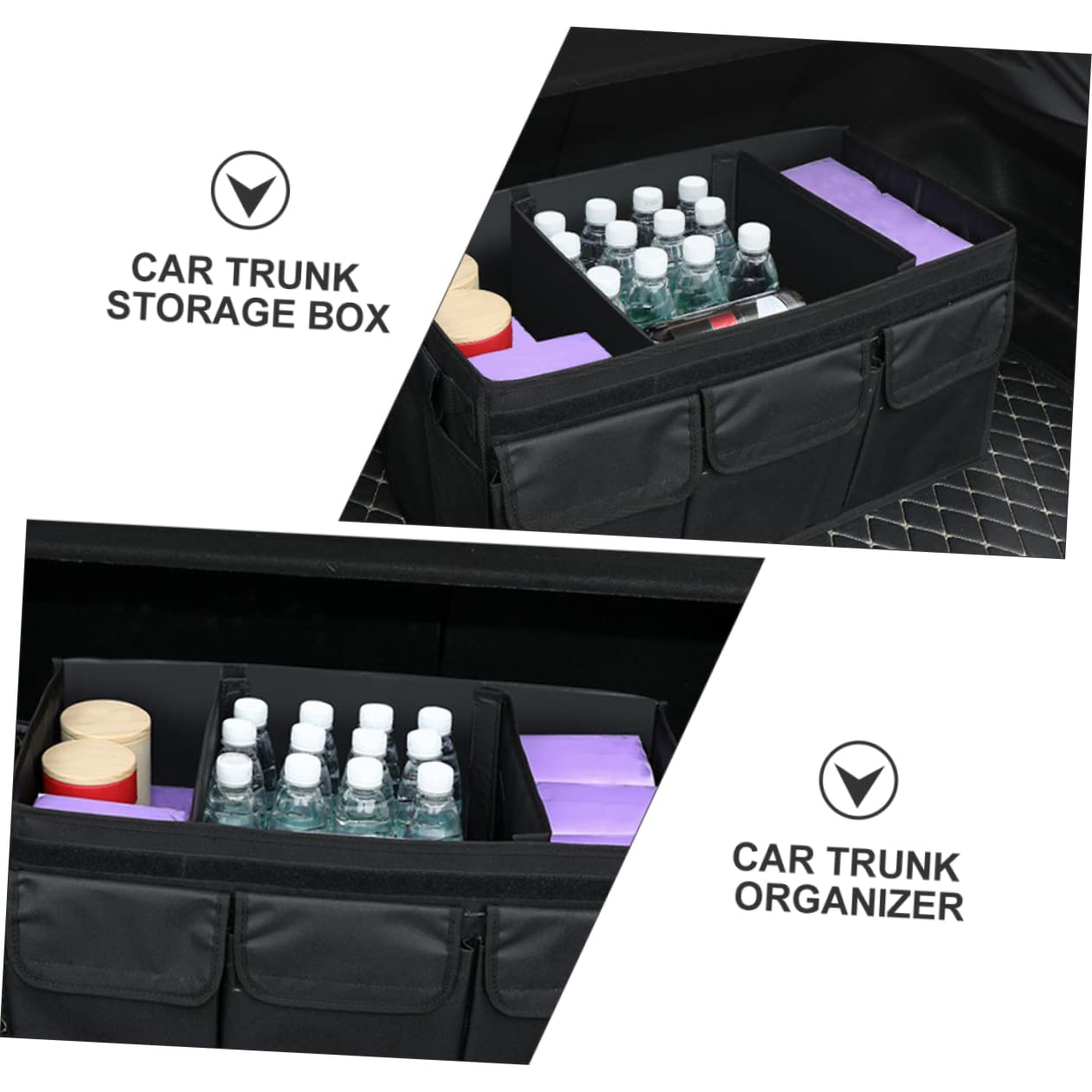 Organizador de Maletero de Coche Caja de Almacenamiento Grande Organizador para Maletero para Viajes y Organización de Equipaje Coche