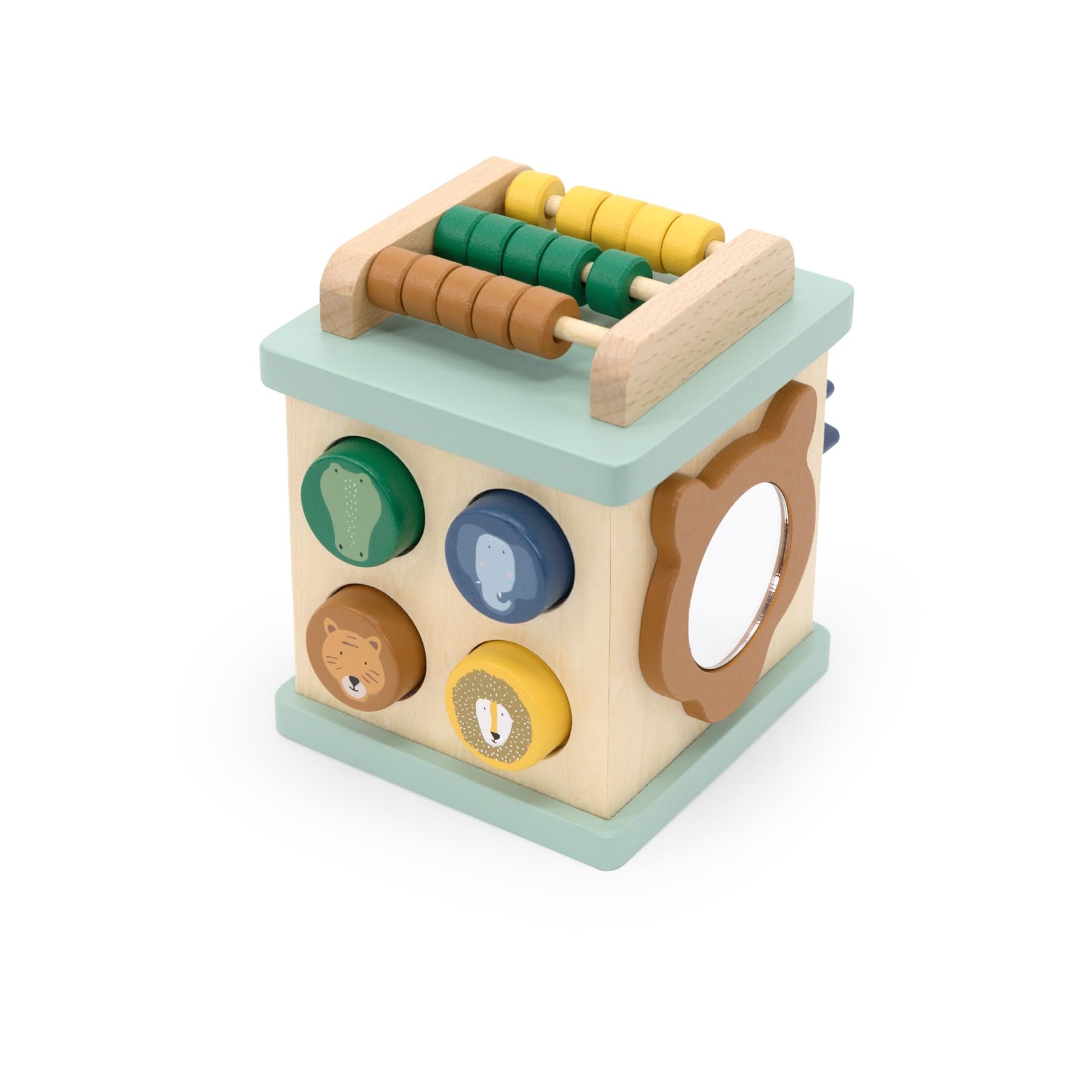 Trixie Wooden Small Activity Cube | Educational Toy for Babies & Toddlers | Fine Motor Skills & Sensory Play | Durable & Eco-Friendly | Multi-Activity Learning Toy