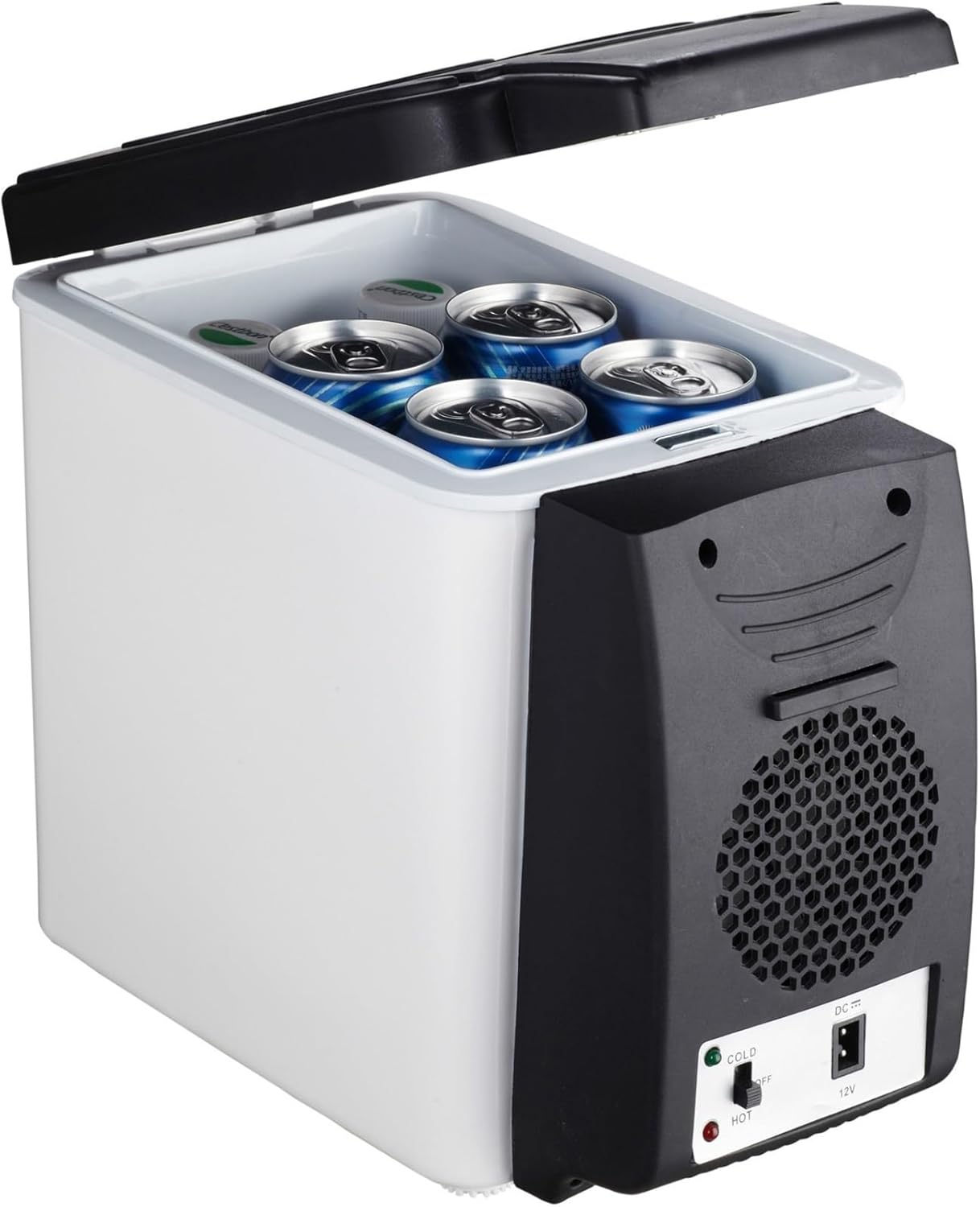 Car Refrigerator 6L 12V Mini Fridge Freezer Vehicle Refrigeration And Heating Ice Box Car Electronic Devices Fridge(6L 12V WHITE)