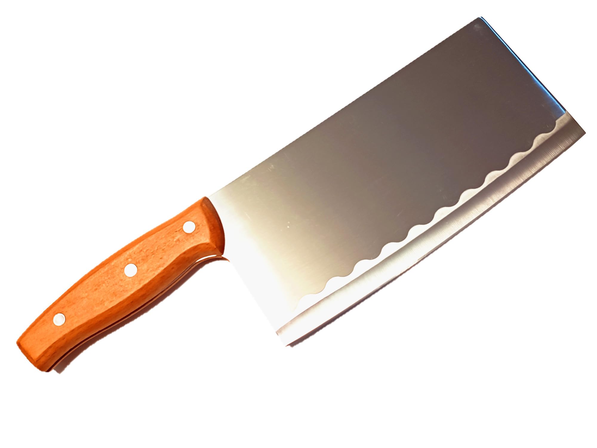 Coltello da Cucina Cinese in Acciaio Inox con manico in legno. Lunghezza 34 cm. Coltello da Mannaia.