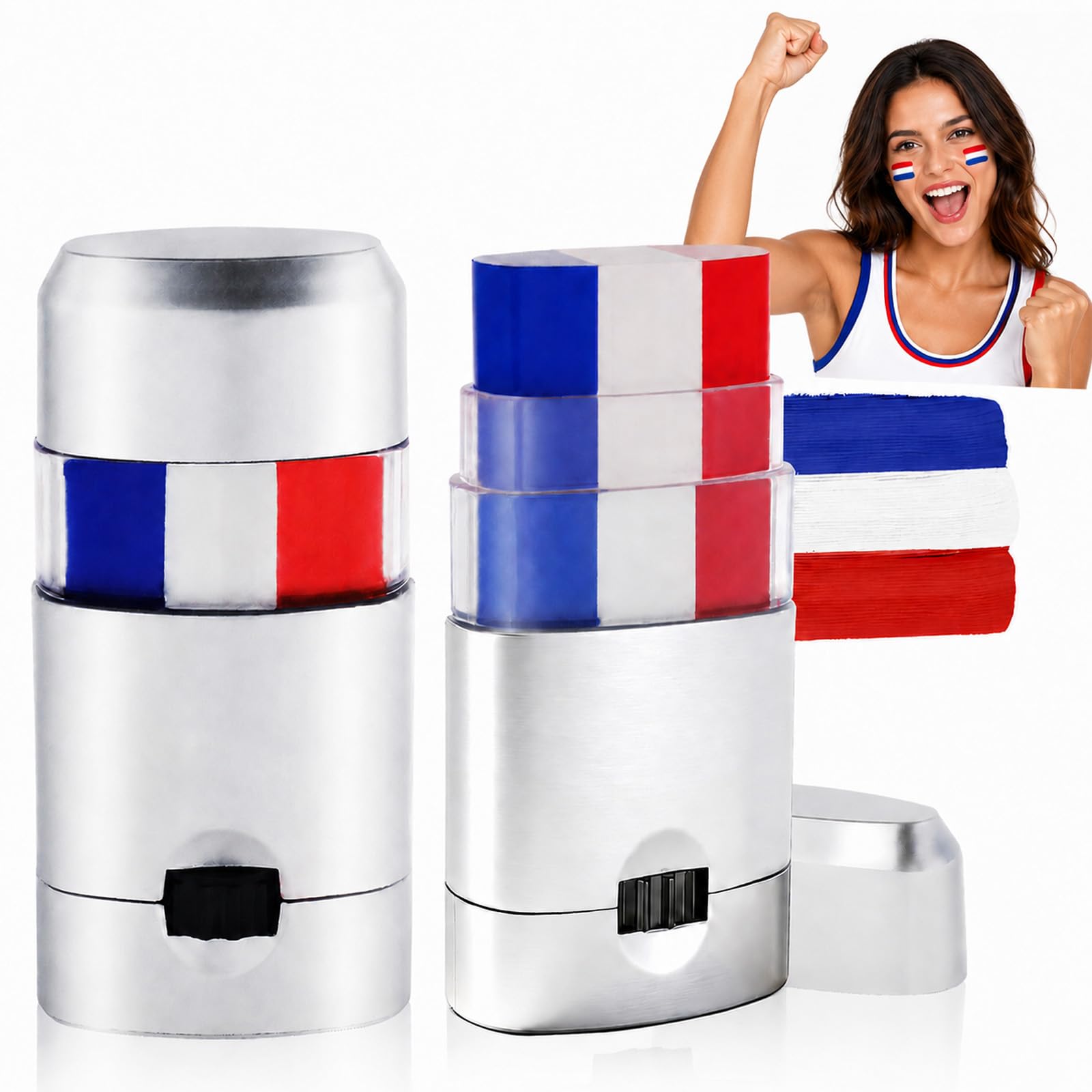 4th of July Face Paint Stick,Red White Blue Eye Black Paint Stick Patriotic National Flag for Party Parade,USA Accessories Face Eye Black for Football Baseball Game Day