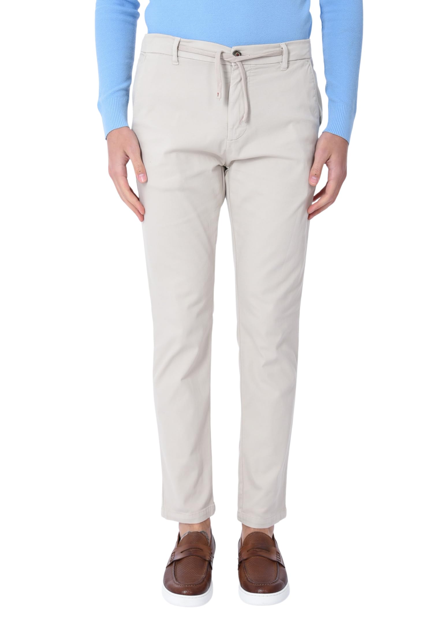 Pantalones de verano para hombre, ligeros, elegantes, con cordón en la cintura, pantalones chinos de algodón