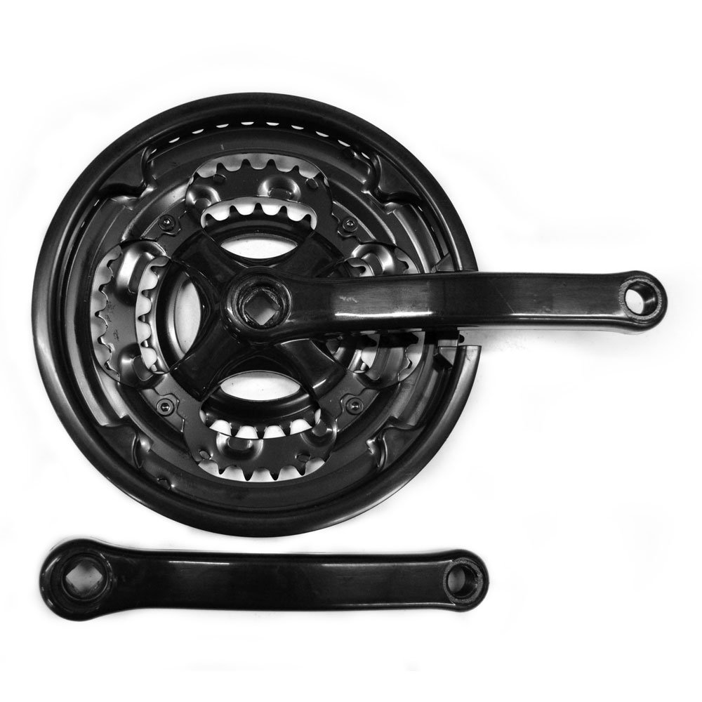 Sunlite Steel Triple Crankset, 170mm x 48-38-28t, Black