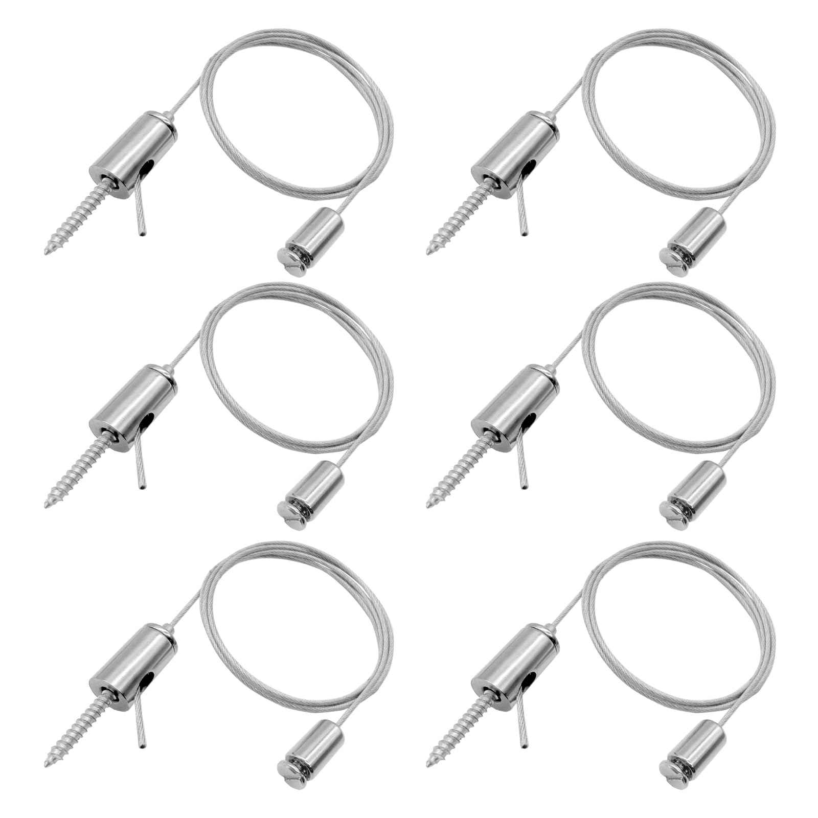 6 Pack 3ft Hexagon LED Lights Lighting Suspension Cables Kit for Hexagon Garage Lights Adjustable Steel Hanging Chains Light Suspension Kit for