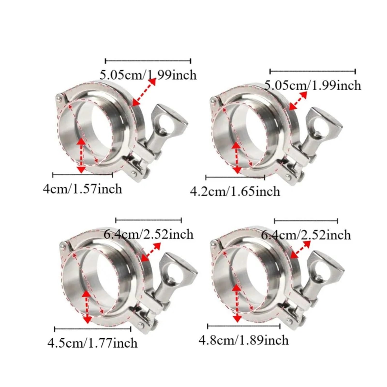 Bague de serrage Tri-Clamp, joint en acier, accessoire de soudure de bague(L)