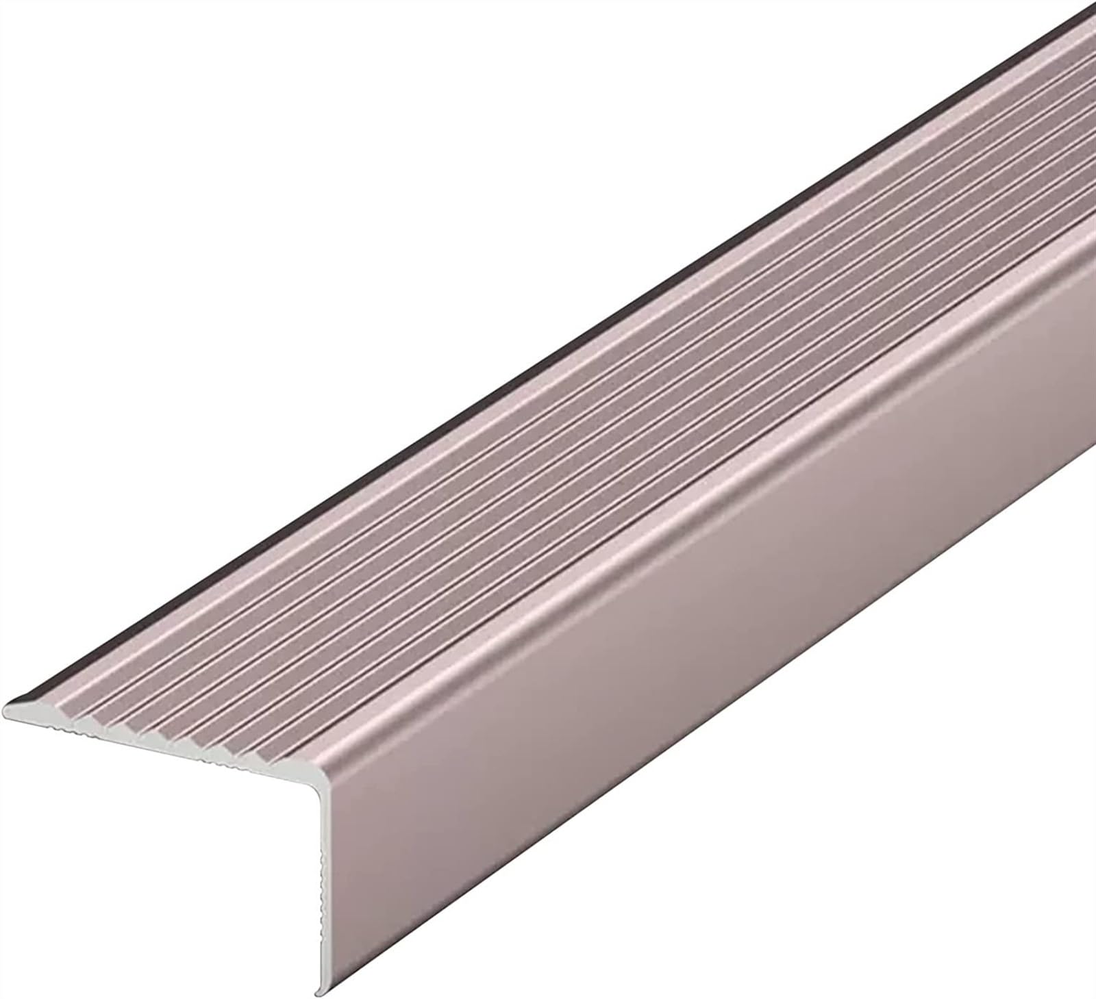 KEuLen Profilo di Transizione, Striscia di Soglia, Striscia di Protezione del Bordo del Gradino della Scala con Striscia di Transizione for Bordi scanalati in Lega di Alluminio(Rose Gold)