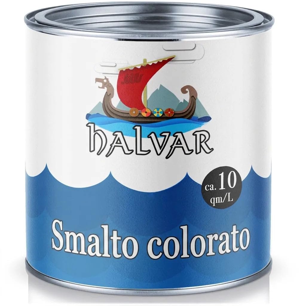 Smalto colorato scandinavo per legno e metallo - effetto decorativo e protettivo! (1 L, Verde muschio (RAL 6005)) Halvar