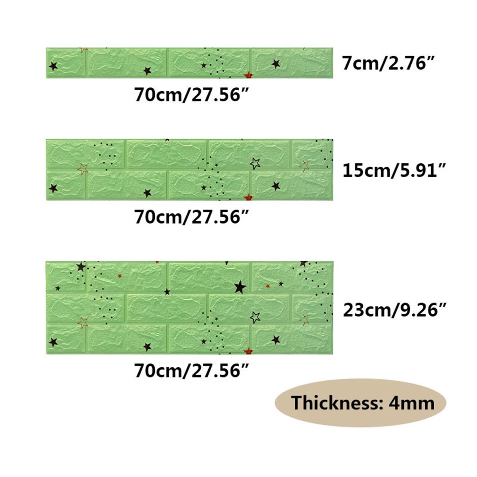 Striscia di caucciù autoadesiva, Modanatura flessibile, modanatura a corona staccabile e adesiva, modanatura autoadesiva in schiuma for bordi di pareti, soffitti, ripiani e altro ancora(Green,8cmx70cm