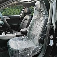 JESUNK 100 Pack Disposable Universal Plastic Seat Covers for Cars, Airplanes, Salons, Restaurants, Buses - Clear PE 57x31.5in
