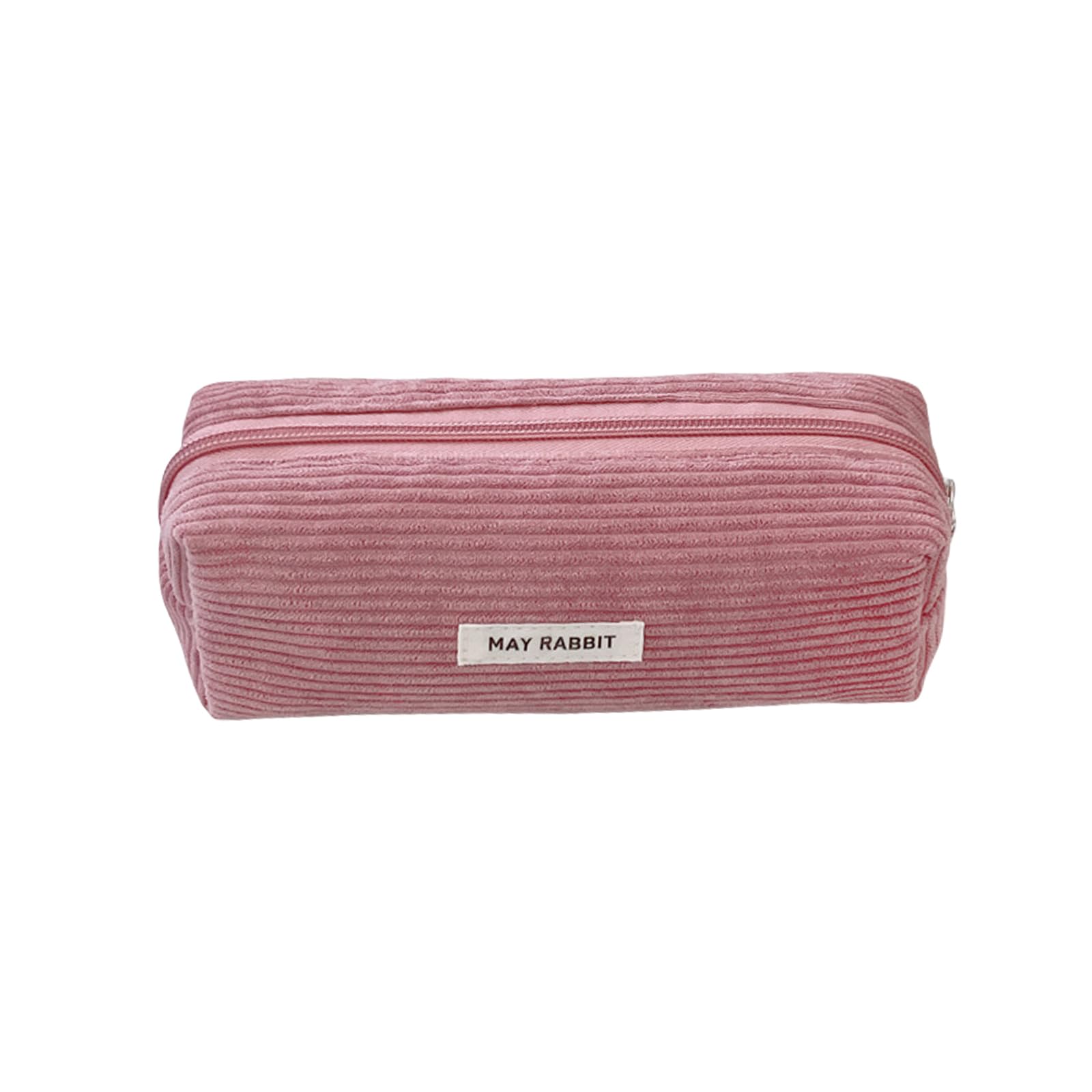 Nvoqilin Women's Pink Pencil Bag Pencil Case Stationery Bag Makeup Bag Corduroy Pen Bag Pencil Organiser Stationery Pouch For School Office