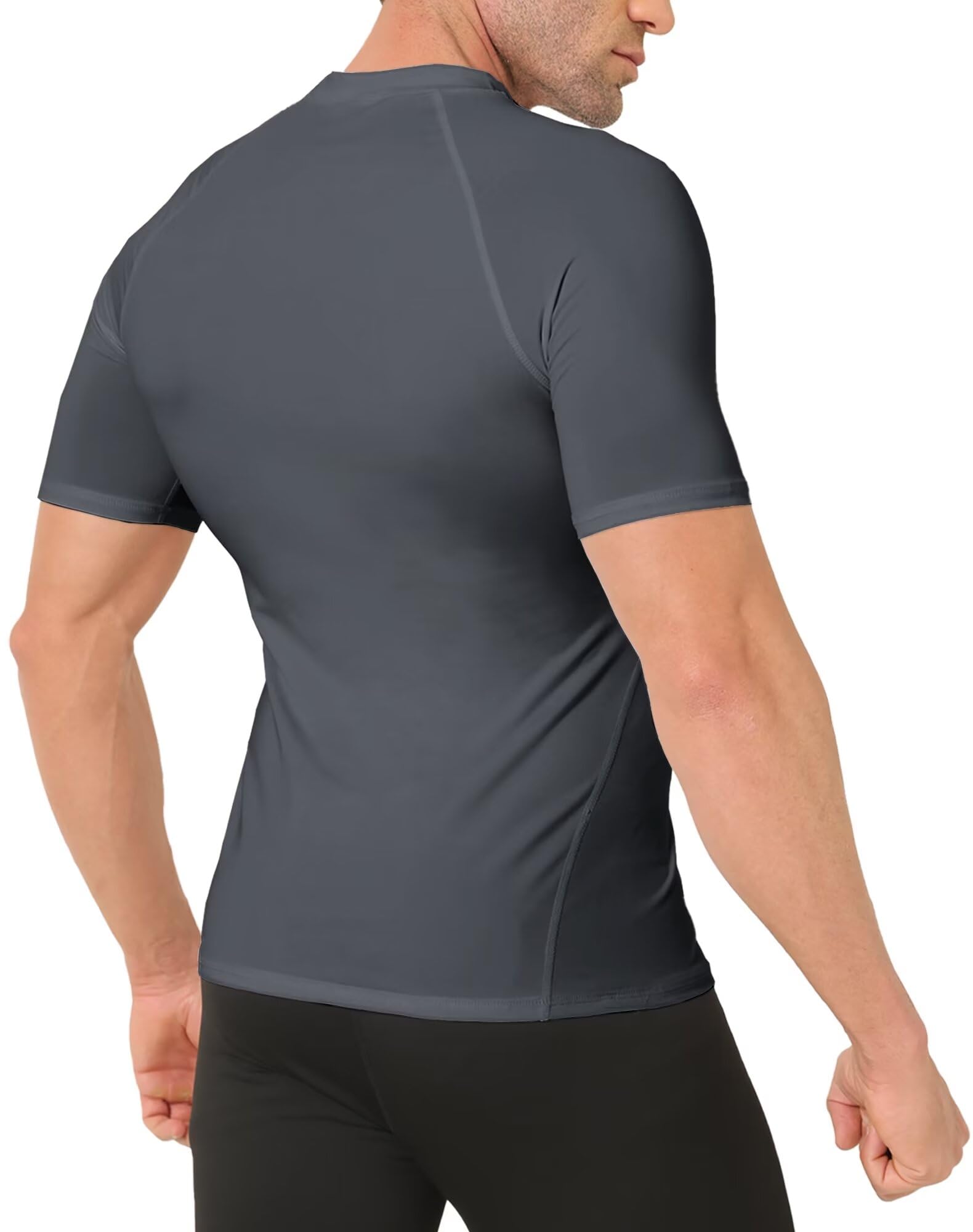 4 Pack Tee Shirt Compression Homme Manches Courtes Tshirt Running Homme Vetement de Fitness Gym Compression Maillot T-Shirt Baselayer pour Sports Jogging Musculation Gym