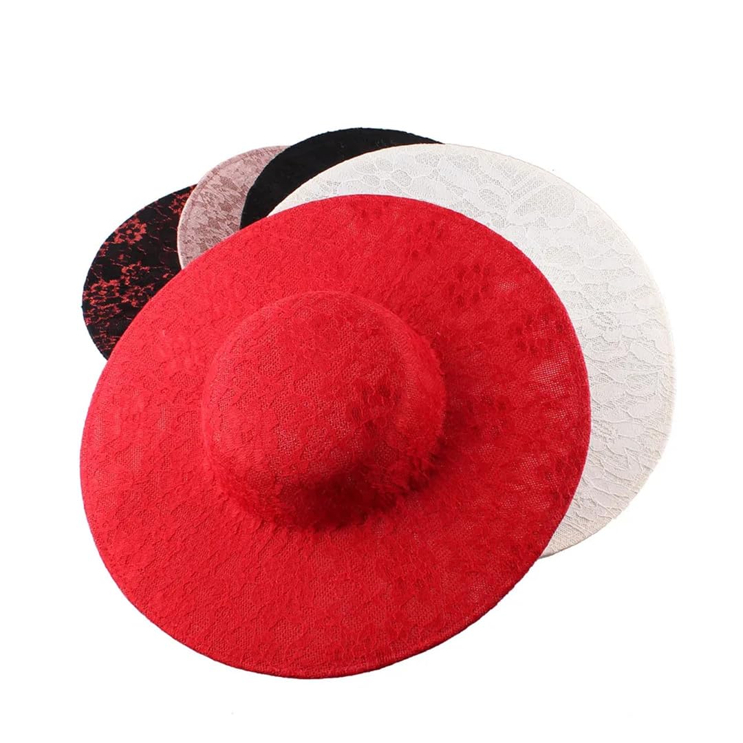 30 CM avorio grande formato modisteria imitazione fascinators base con pizzo cocktail party cappello accessori per capelli fai da te