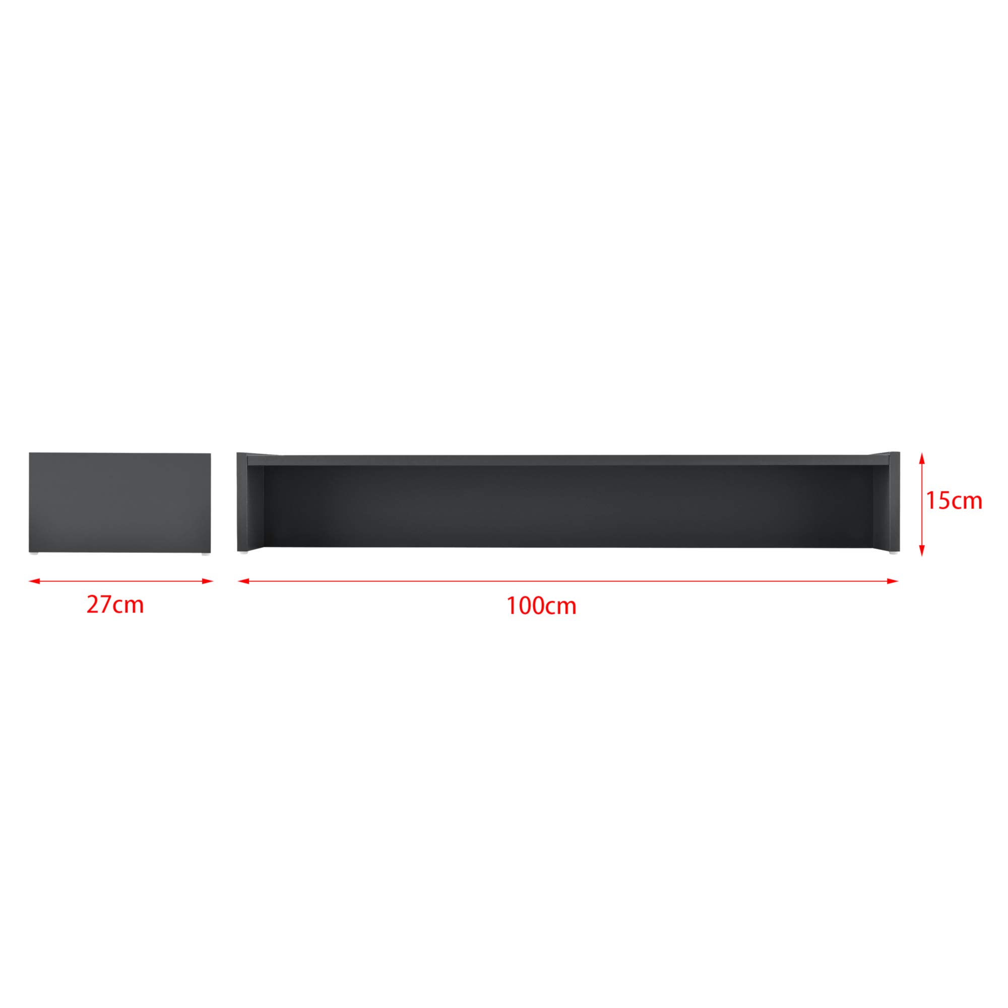 [en.casa] Supporto di Rialzo Monitor / TV / PC Portatile 100 x 27 x 15 cm Base per Schermi - Grigio Scuro