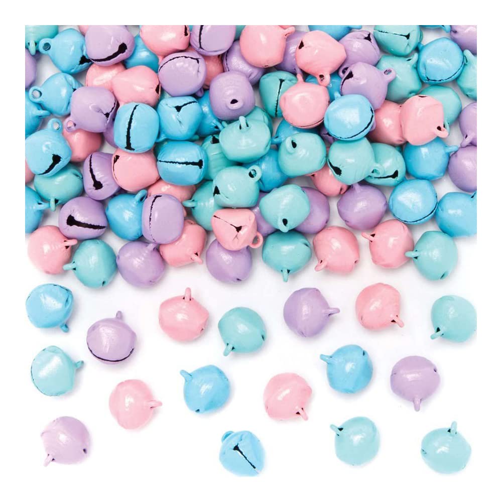 Baker Ross Pastel Jingle Bells - Pack of 120, Kids Craft Supplies (AX700)