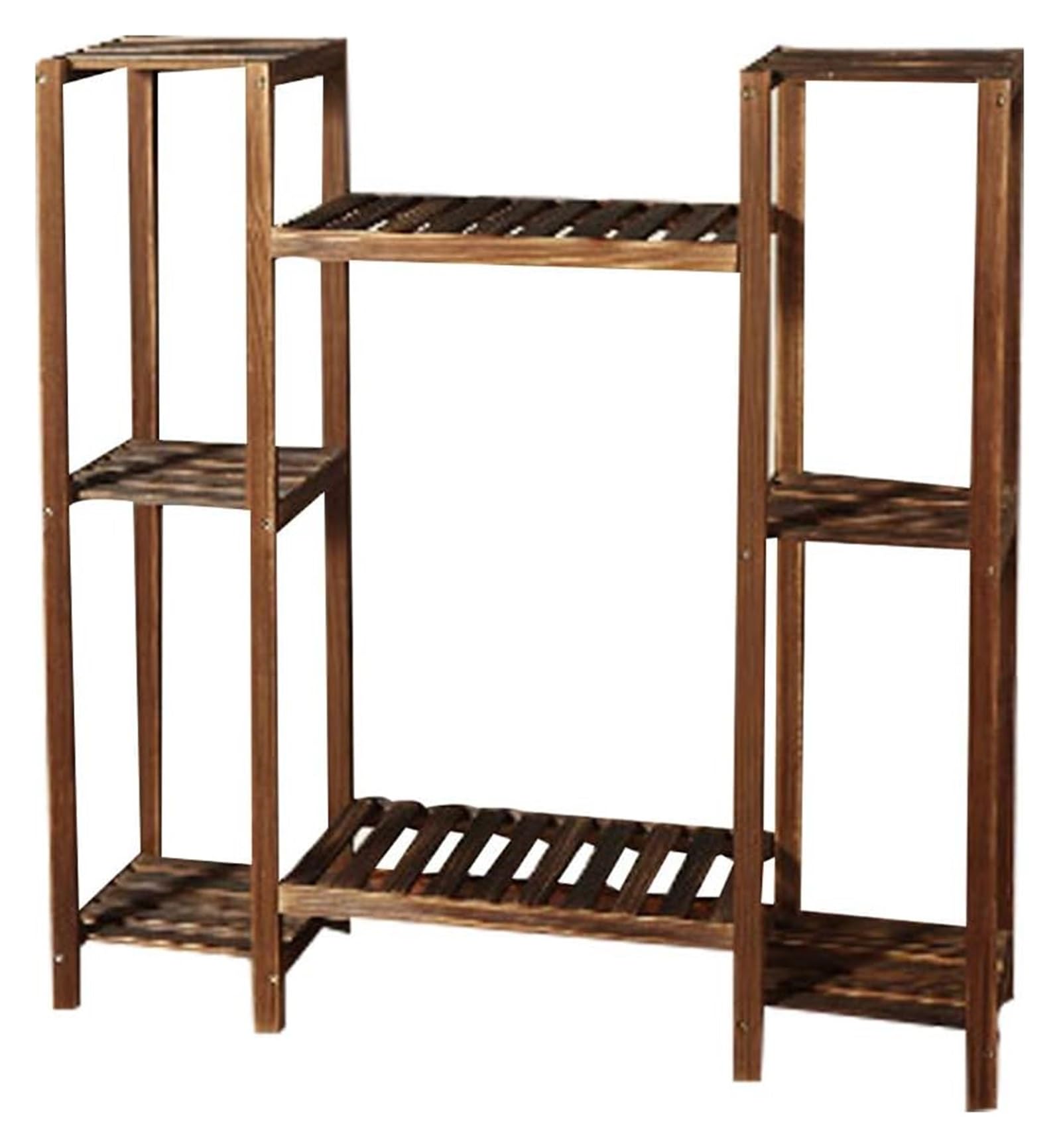 SnamicE Wooden Plant Stand Display Shelf for Bonsai Pots 5 Tier Flower Rack Organizer for Indoor Garden Storage,
