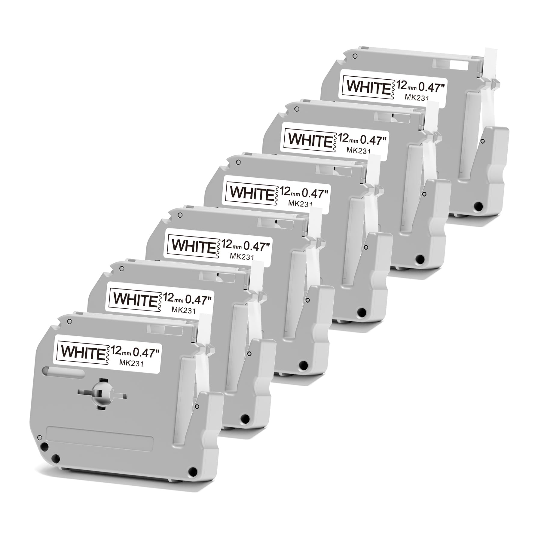 6 Packs M-k231s Label Tape Replace for Brother P-Touch Label Tape 12mm 0.47 White PTouch M Tape MK231 MK231s M-231 for Brother Label Maker Refill
