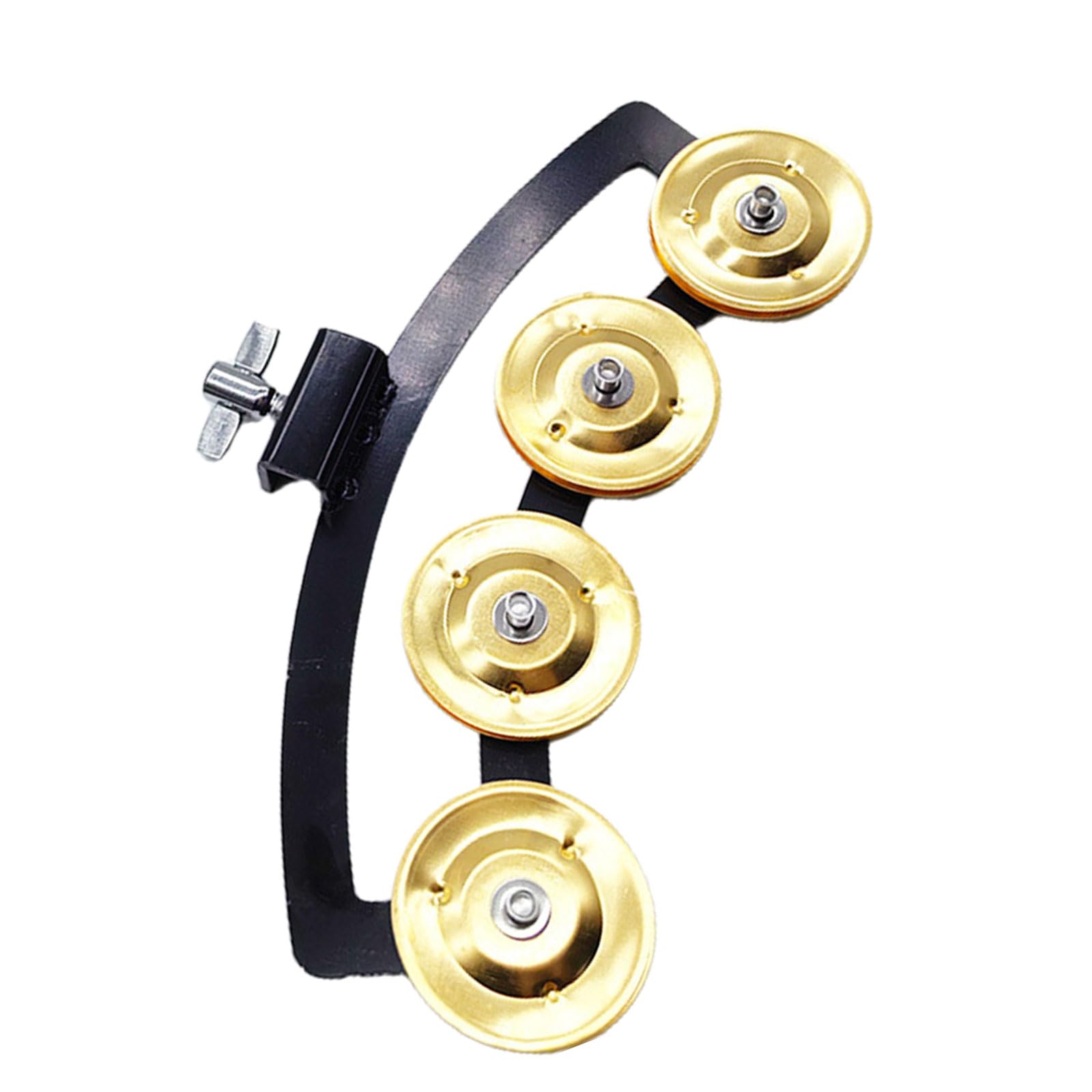 Metal Mountable Music Rhythm Tambourine With Single Row Bells Half Moon Hand Bells Rattle Drum Set Tambourine Easy To Use