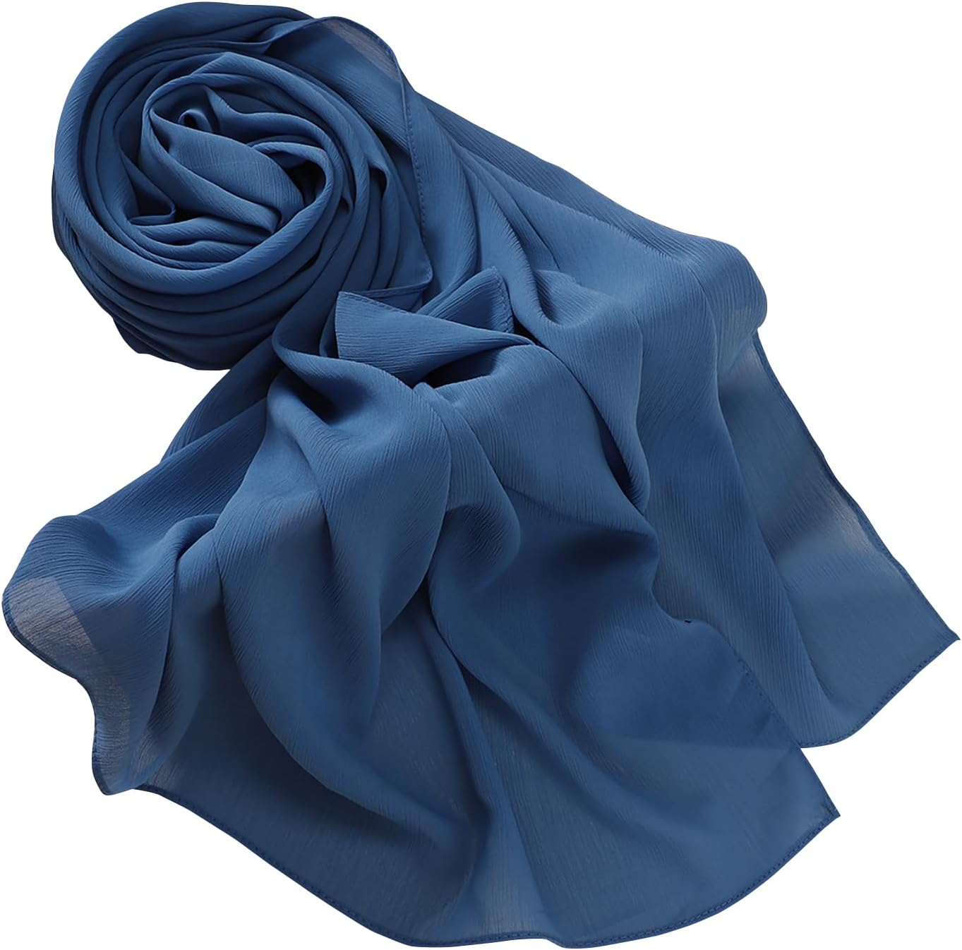 Premium Long Crinkle Chiffon Hijab Scarf for Women, Very Soft Muslim Head Scarfs
