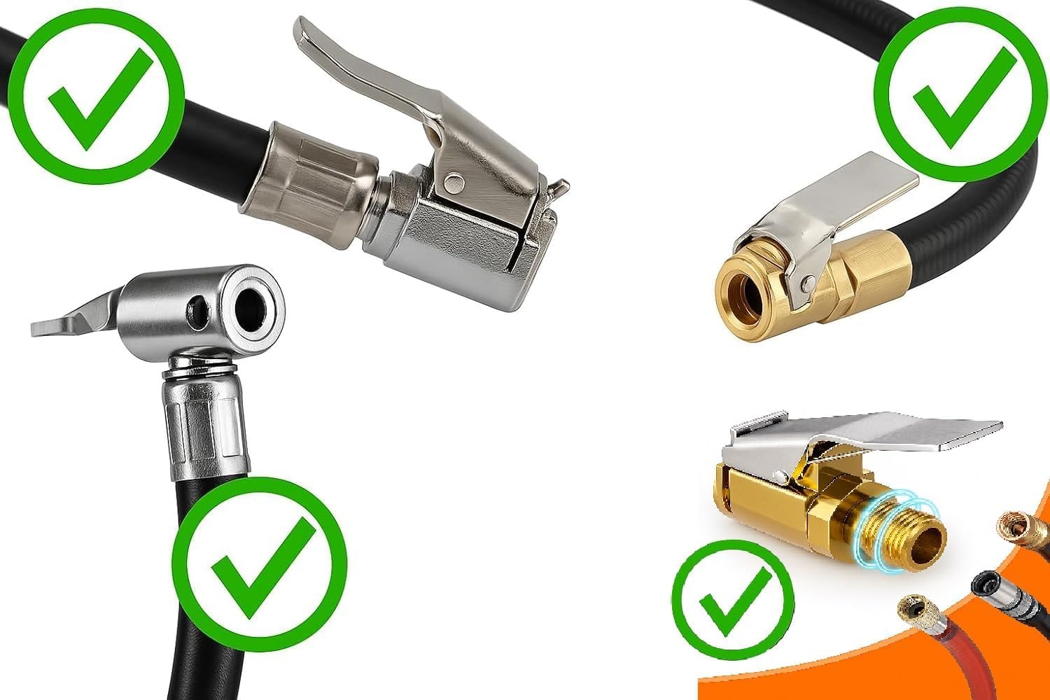 Set 9 ugelli adattatori compressore aria compressa pistola scarico ottone plastica