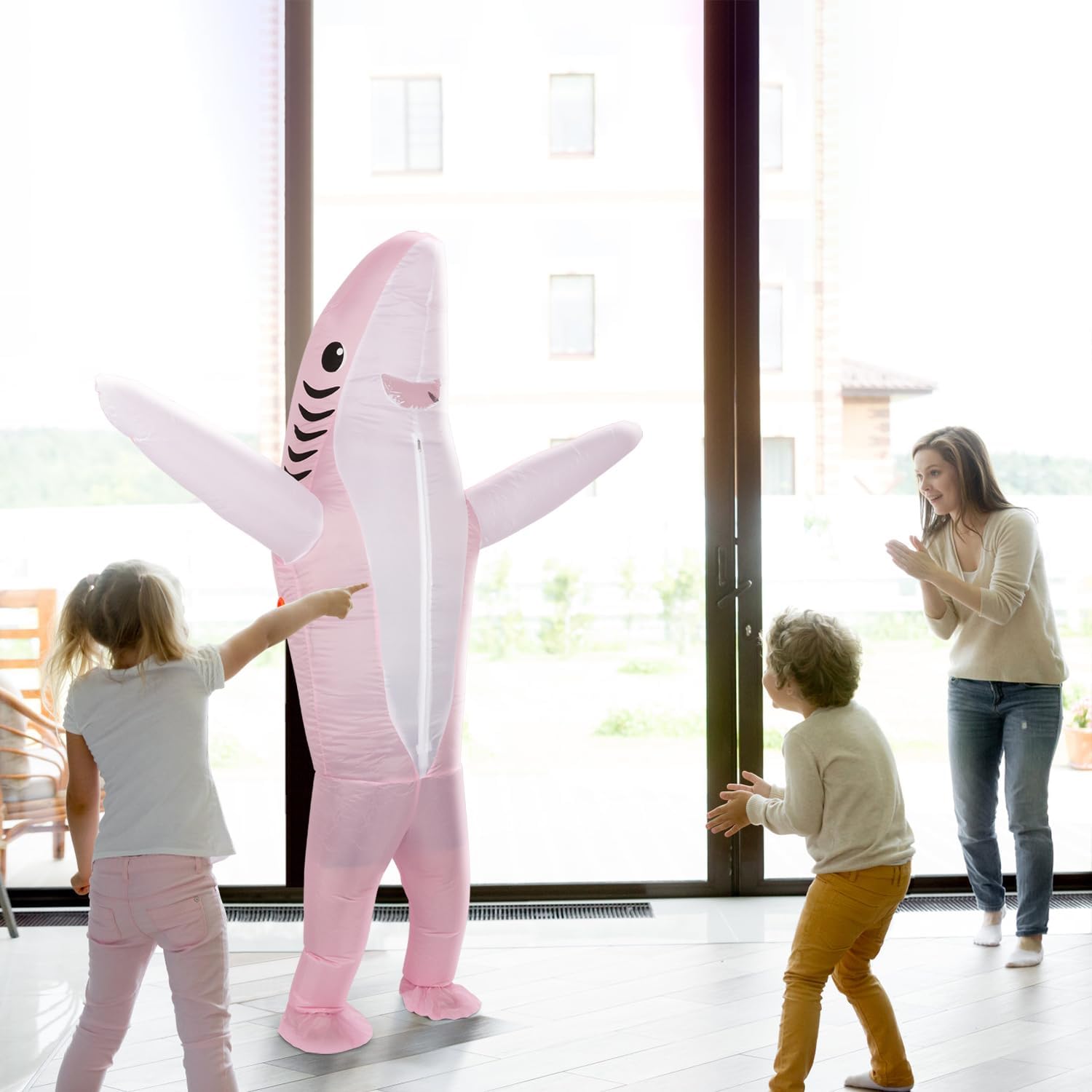 KMiKE Inflatable Shark Costume for Adult(Kids) Funny Halloween Costumes Fantasy Cosplay Blow up Costume - Image 4