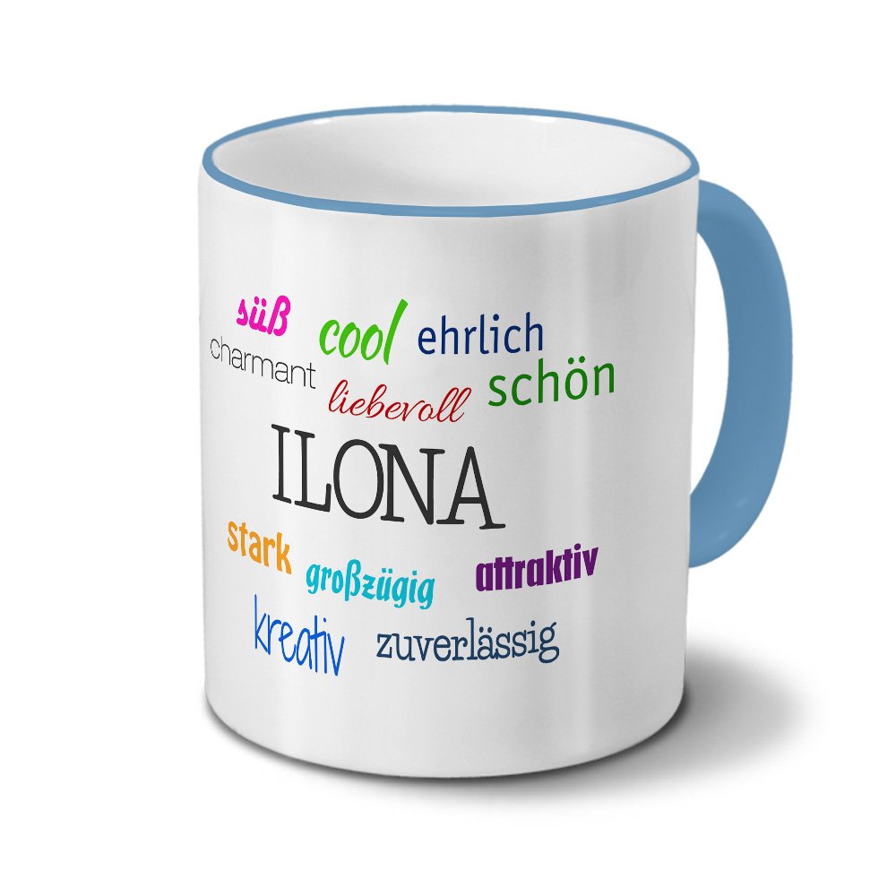 Printplanet Namenstasse „Lina“ – Blau, 325 Ml, Spülmaschinenfest, Mit Persönlichem Design, Ideal Als Geschenk