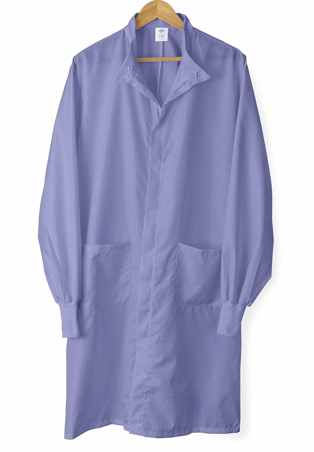 Medline Fluid-Resistant Unisex Antistatic Barrier Lab Coat, Snap Closure, Ceil Blue, Size 2X-Large - Ideal for Medical Professionals and Laboratory Use
