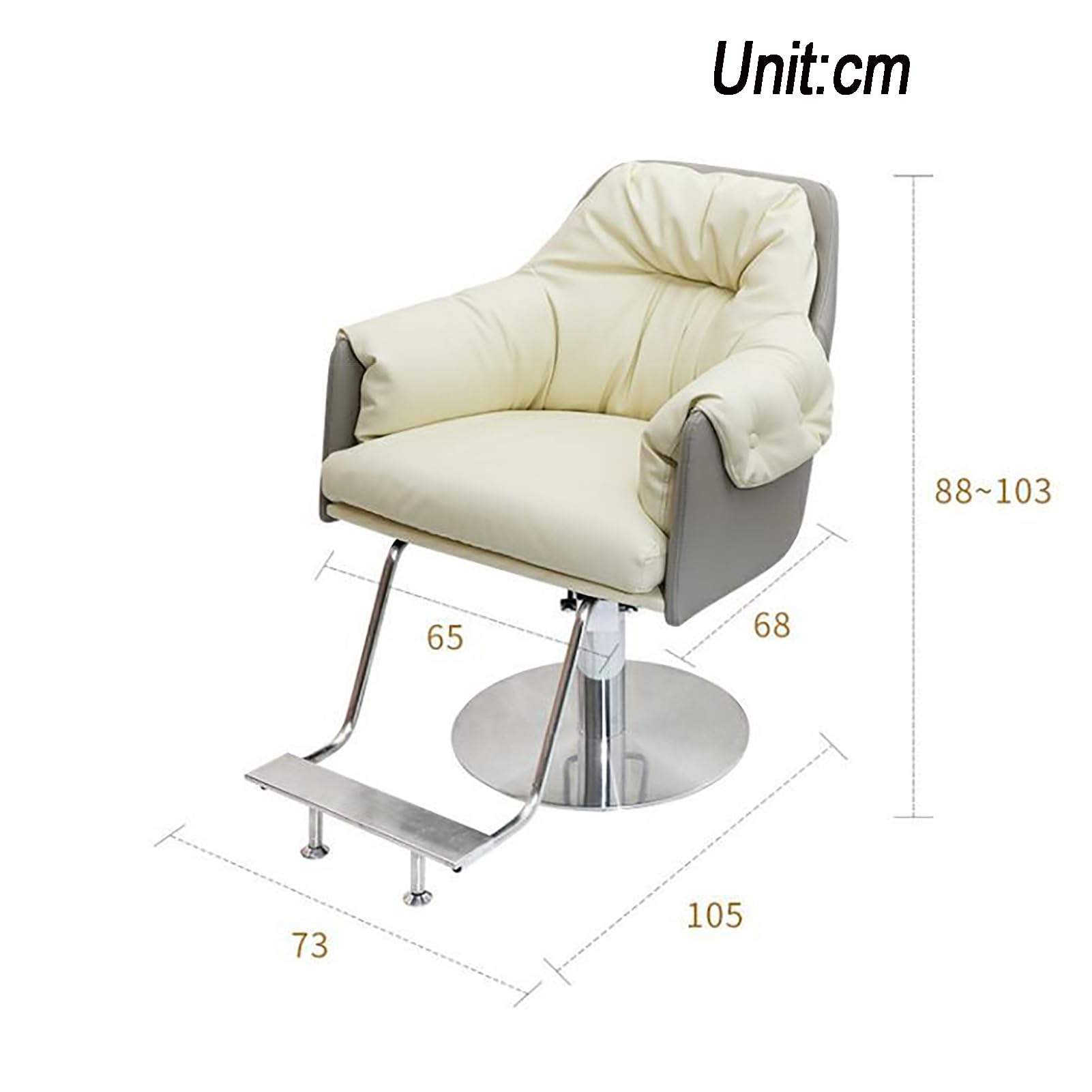 Poltrone da Barbiere in Pelle PU Girevole a 360 Gradi Regolabile per Salone di Bellezza, Tatuaggio, Parrucchiere, rasatura, Styling, E, 2