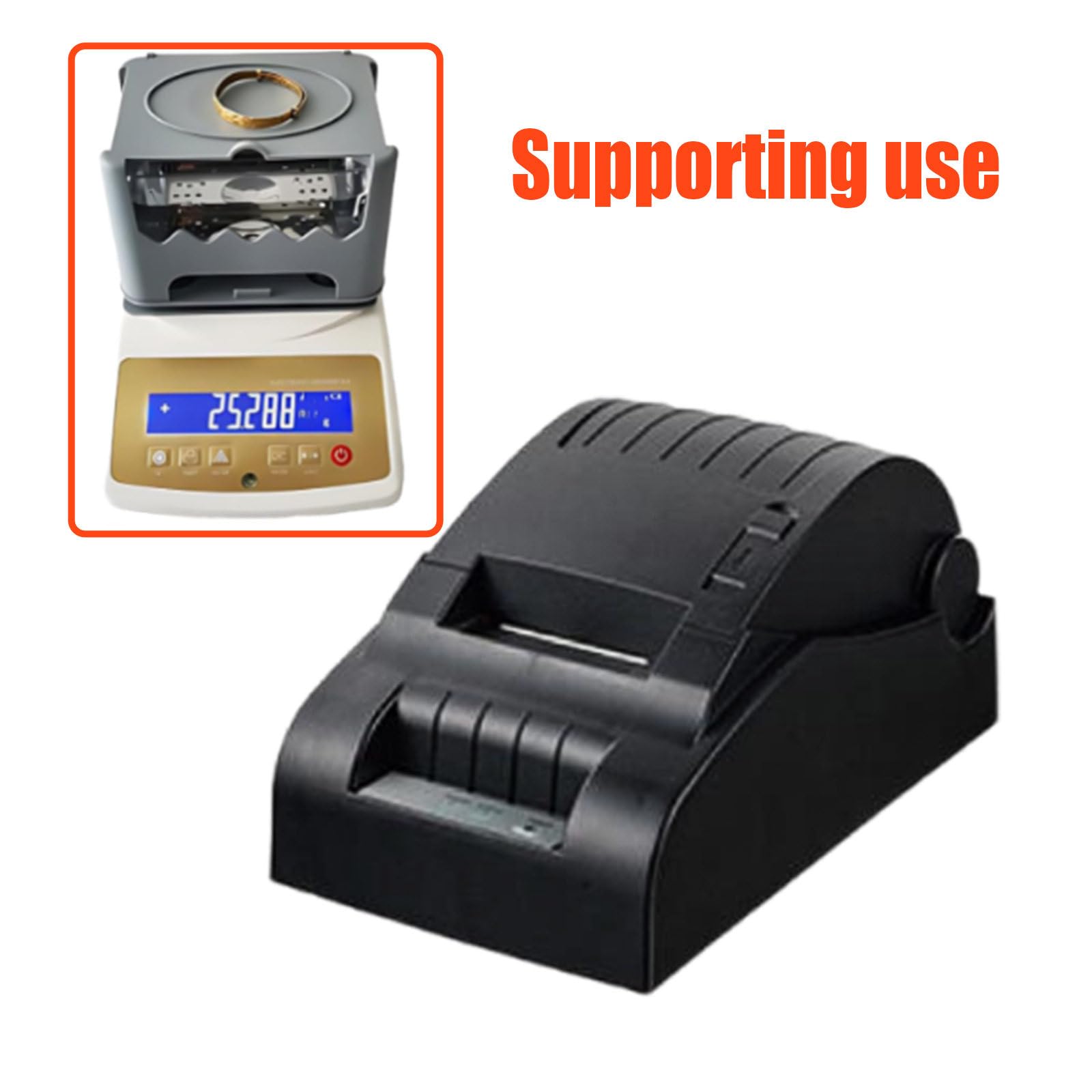 Analizador De Metales Preciosos, Probador De Pureza De Oro, Tester Digital De Oro, Peso Máximo 1200g, Precisión 0.001g, Resolución 0.0001g/cm³, para Joyerías Y Refinerías Printer