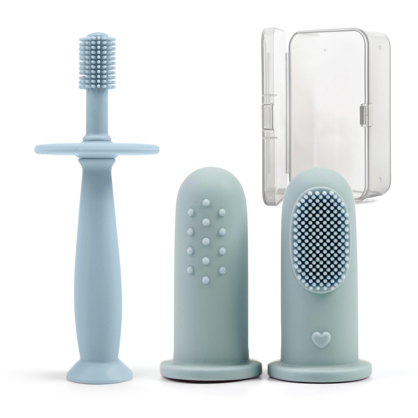 BumbleBee 360 Silicone Toothbrush Finger Toothbrush Set - Soft Silicone Toothbrush for Baby Infant Toddler - Baby Training