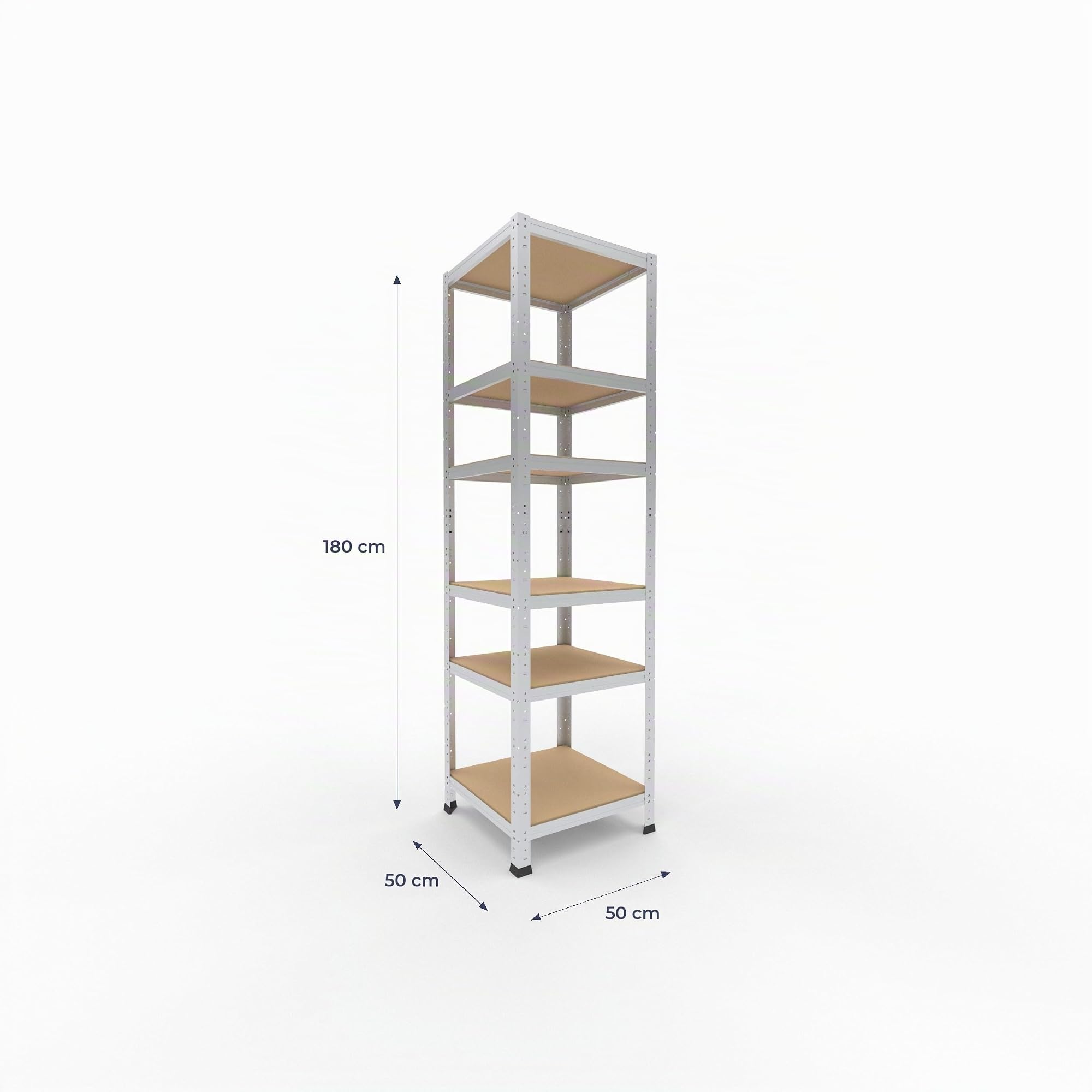shelfplaza Home 180x50x50cm Schwerlastregal verzinkt mit 6 Böden x 145kg | Kellerregal · Lagerregal · Metallregal · Regale für Kellerraum · Steckregal · Abstellraum Regal