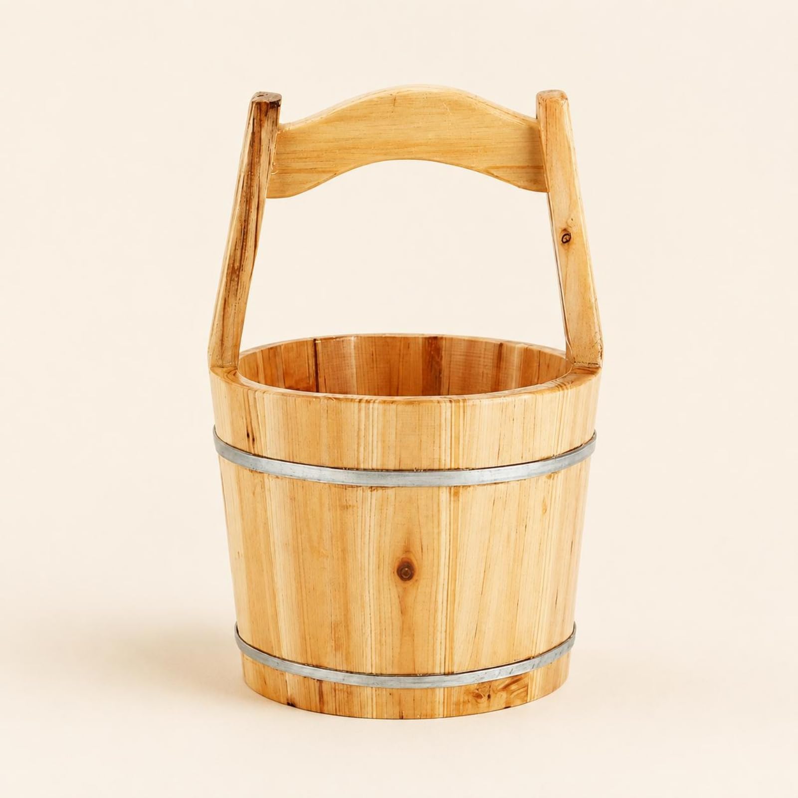 Generic Vasca da Bagno per Piedi in Legno Secchio da Sauna Contenitore da Acqua Manico Solido Materiale Legno di Abete Robusto Adatta per Sauna Casa Relax Benessere, Extra Grande Capacità 42 Libbre