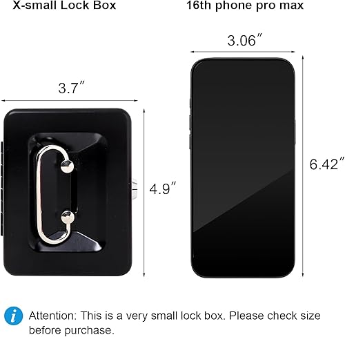 Vista 10 de Jssmst Caja de efectivo con cerradura pequeña, cajas de metal para niños, caja de dinero con ranura en la parte superior, caja de bloqueo negra