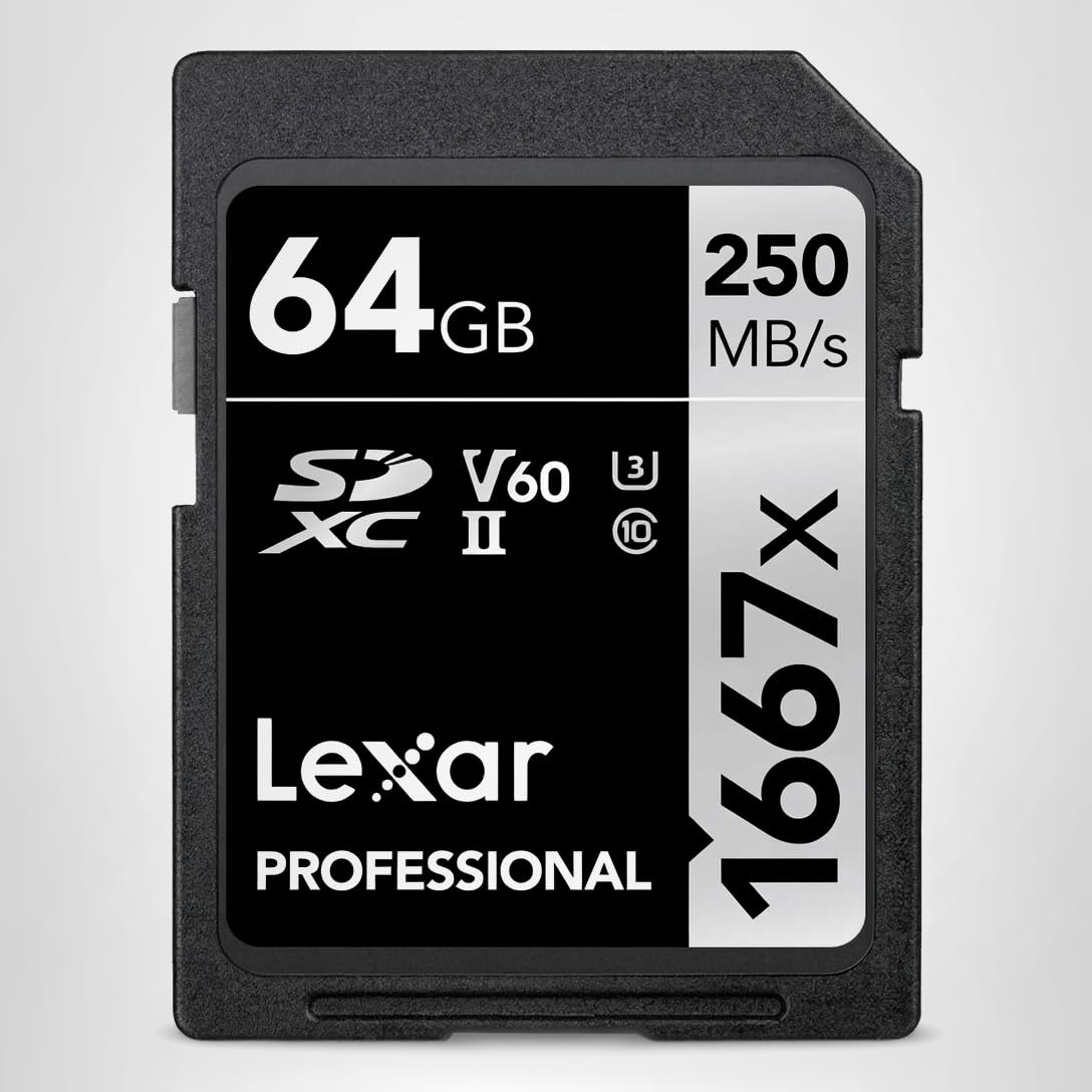 Amazon.com: Lexar 64GB Professional 1667x SD Card, UHS-II, C10, U3