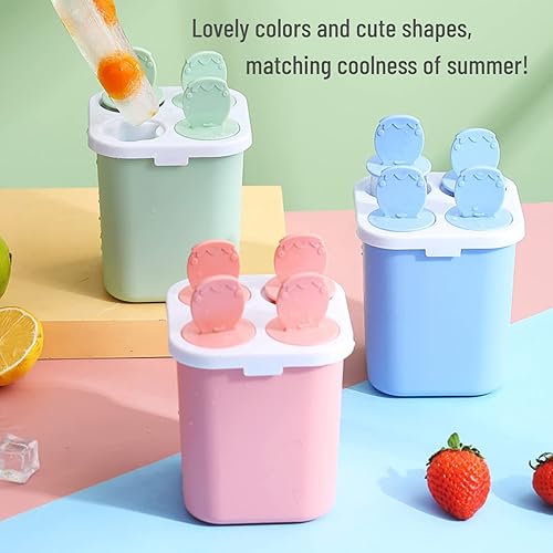 Miniatura 6 de Moldes de paletas de silicona, 12 piezas de moldes de silicona de fácil liberación, sin BPA, moldes para hacer paletas de hielo, moldes para hacer