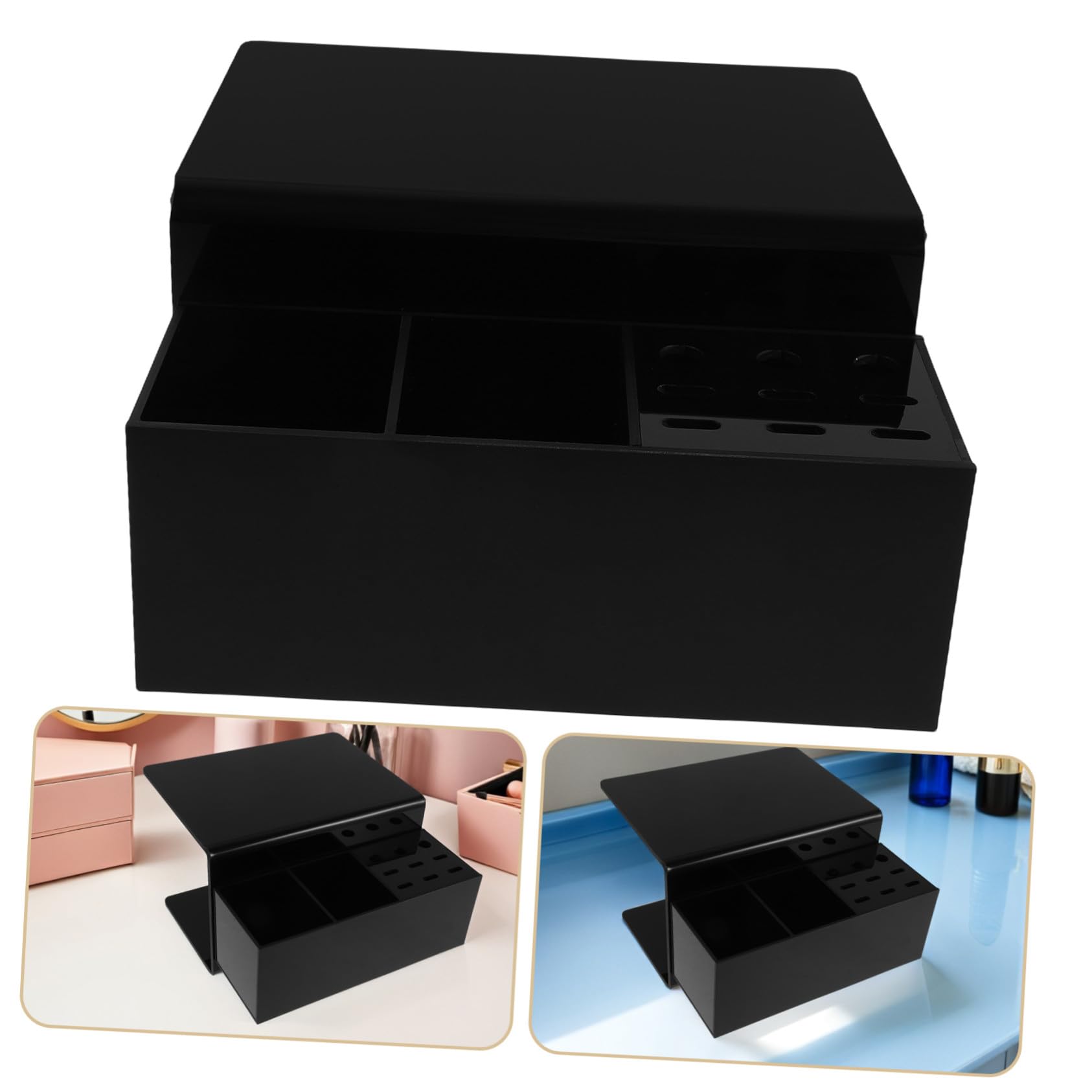 PLAFOPE Eyelash Pillow Organizer Shelf Desmontable con Almohadilla para Cuello Estante Lateral Ligero para Extensiones de Pestañas Diseño Negro Fácil Limpieza para Técnicos de Salón