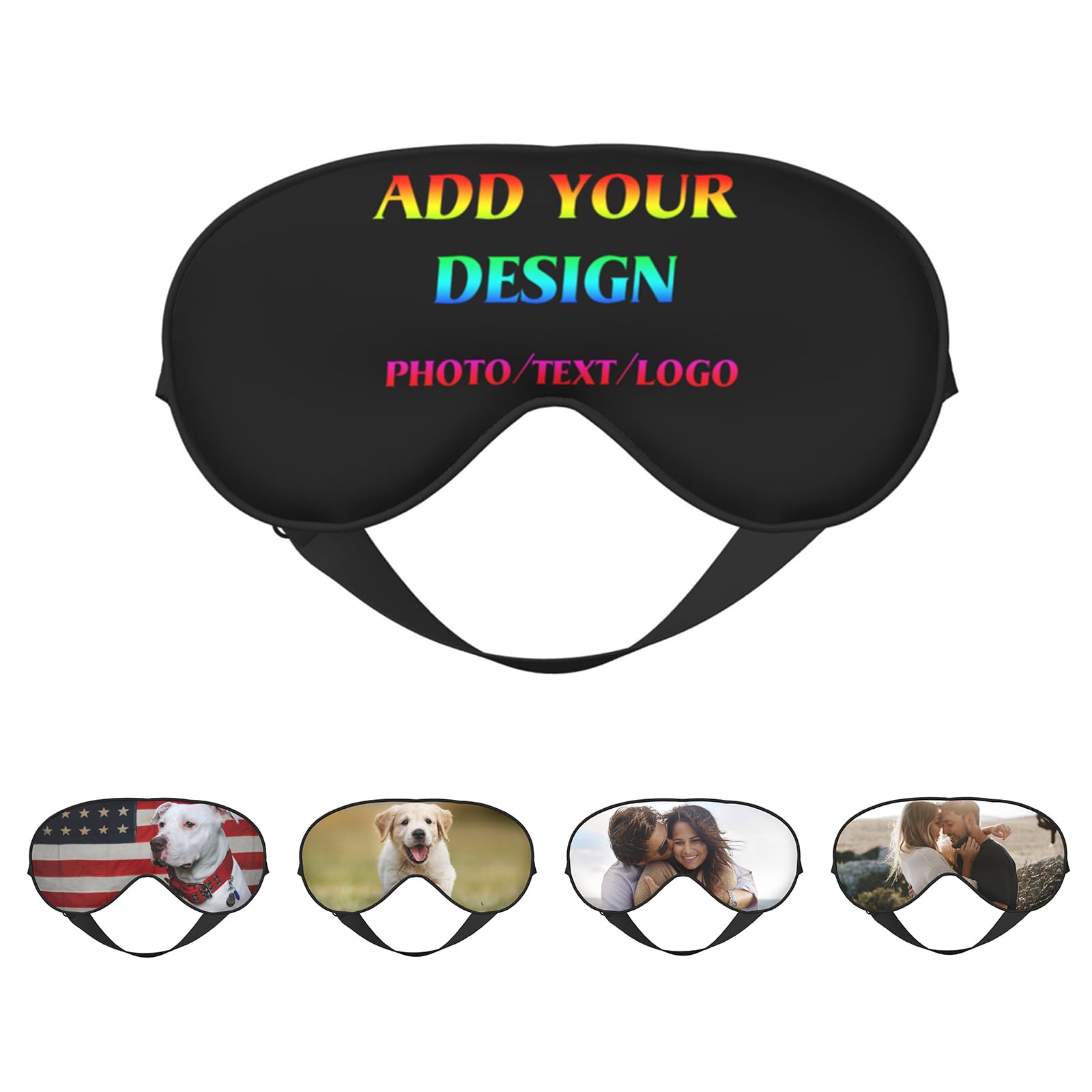 SKHJEGN Custom Eye Mask for Sleeping Personalized Your Name Photo Text Two-Sided Designs Wedding Bridesmaid Gift 4x7 9