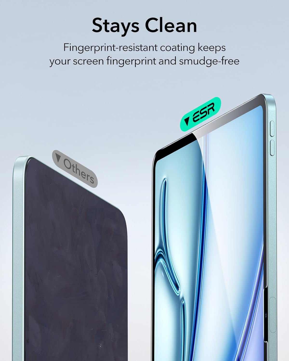 ESR 2 Pack Screen Protector for iPad Air 11 Inch M3/M2 (7th/6th Generation, 2025/2024), 9H Tempered Glass Film Guard with Alignment Frame, Anti-Scratch, Bubble Free, HD Clarity, Apple Pencil Compatible - Image 8