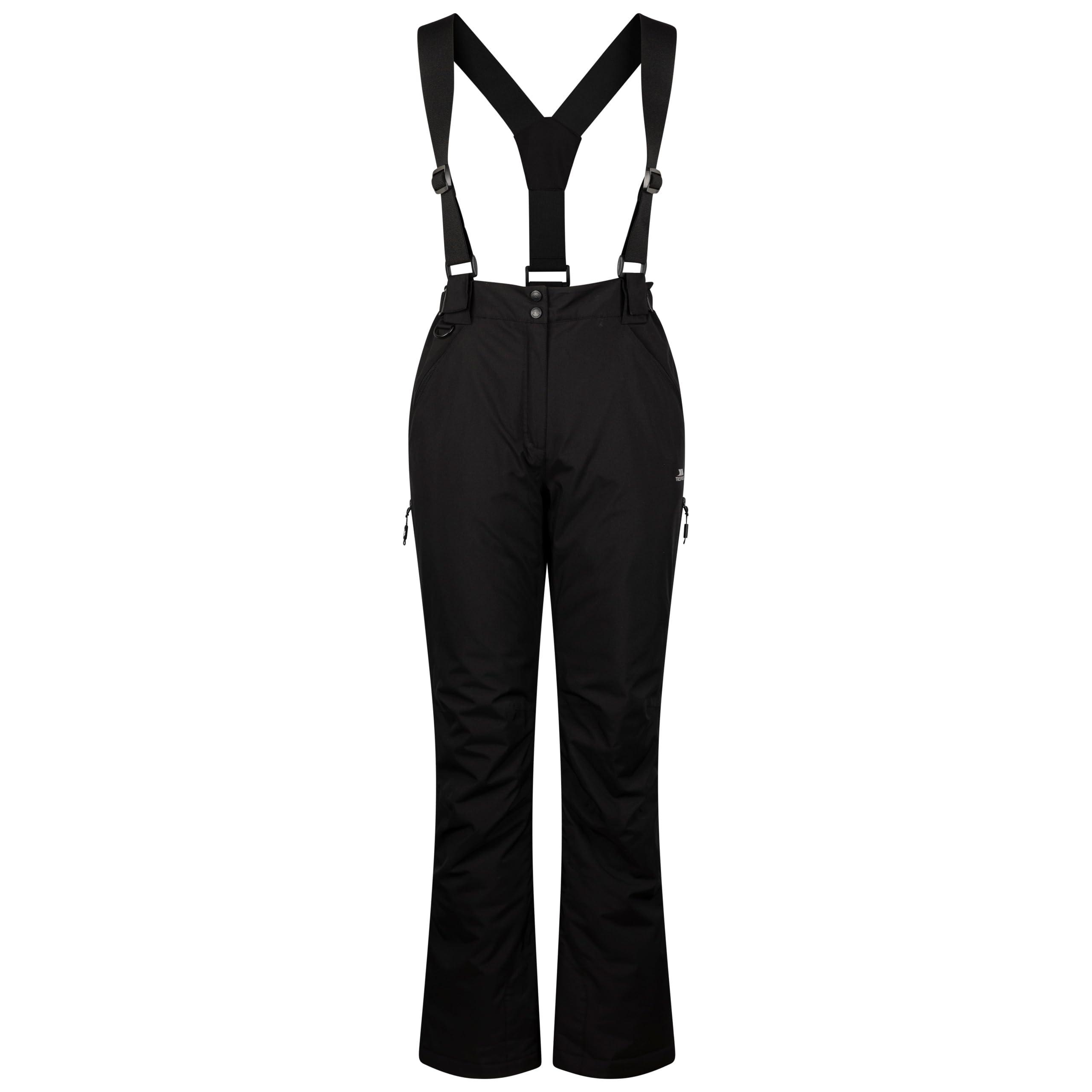 Trespass Women's Black Ski Trousers Water Repellent Down Touch Salopettes Jayne