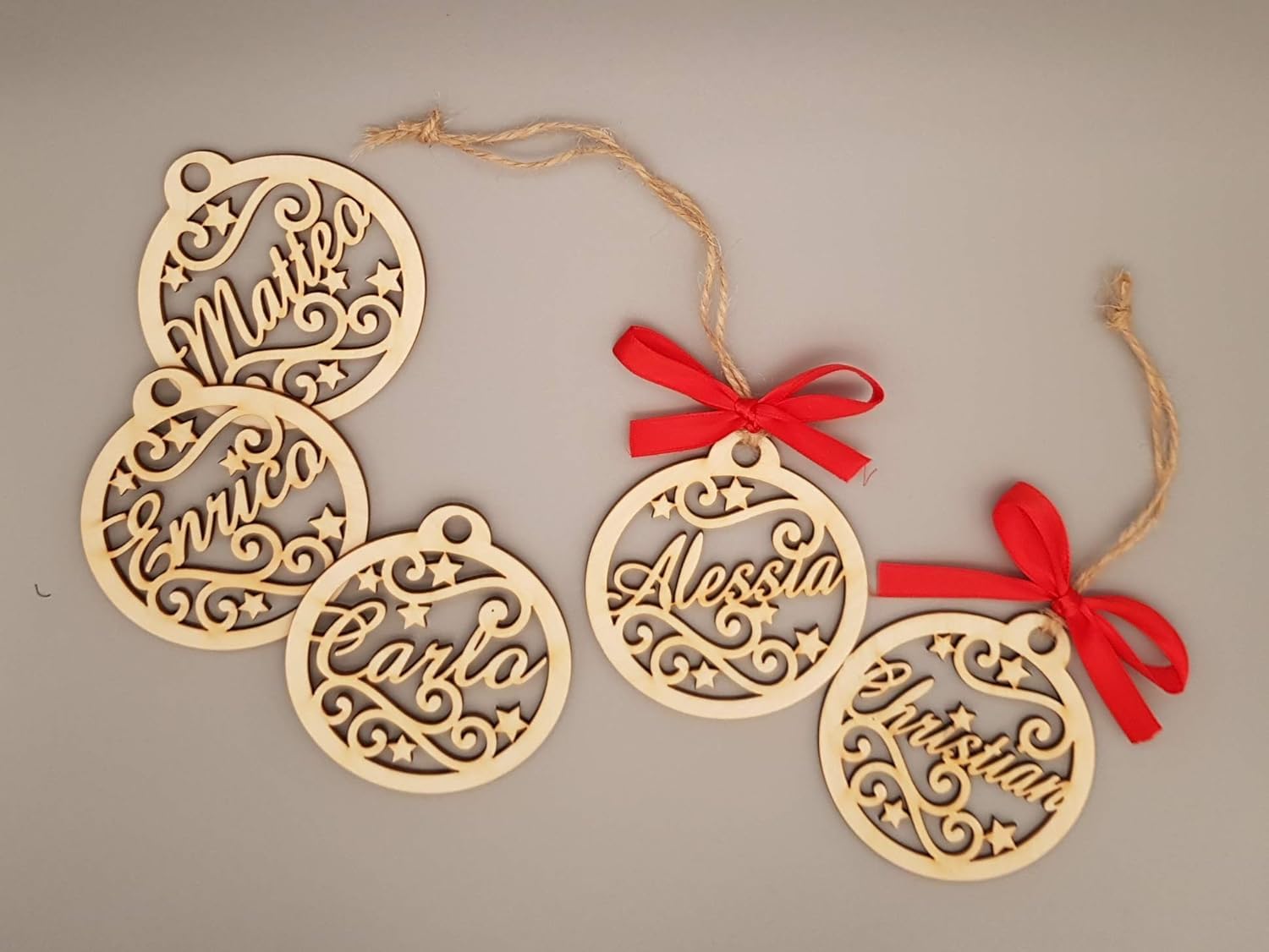Pallina di natale in legno personalizzabili (1 pezzo)