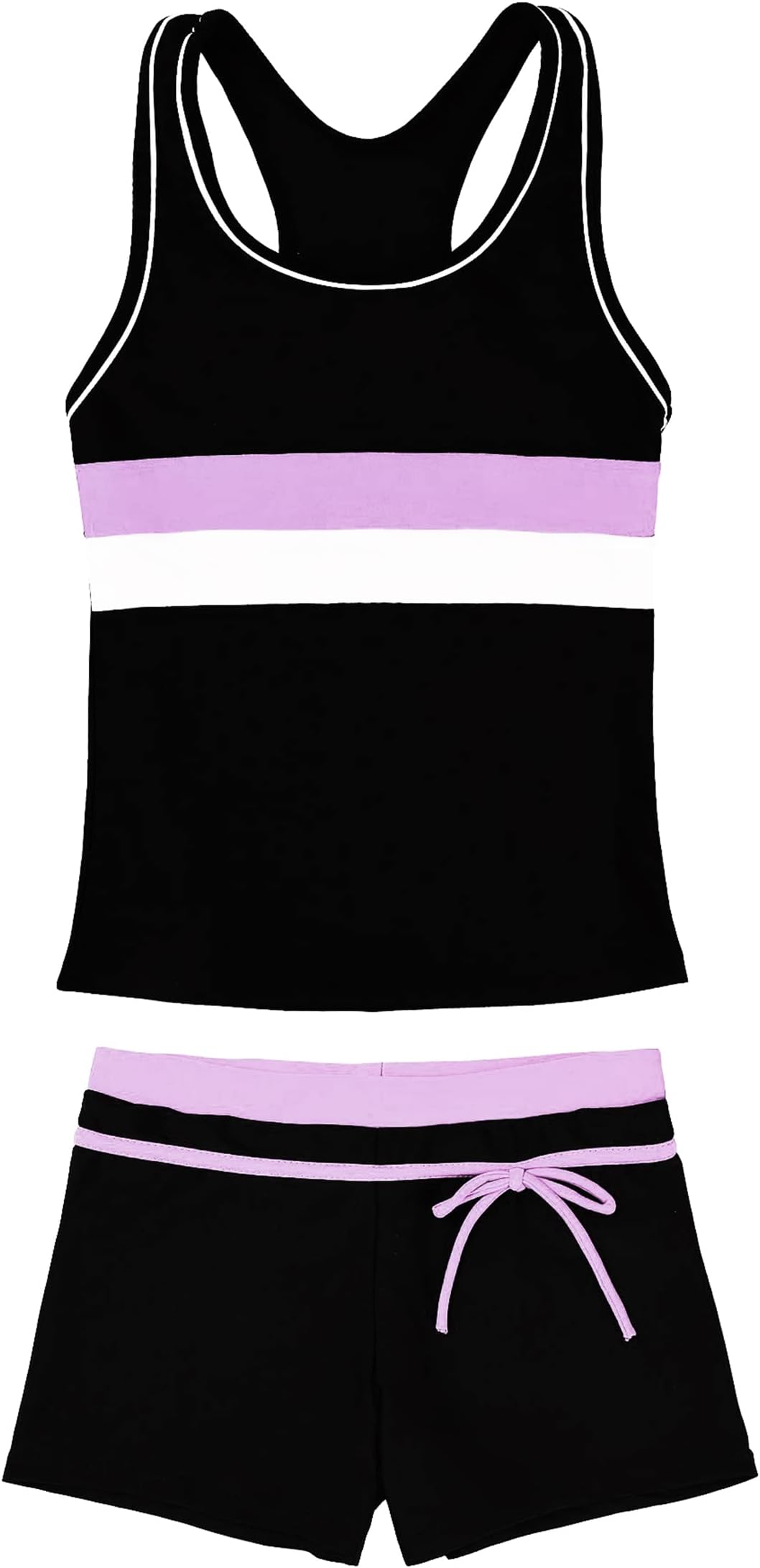 Little Girls' Summer Swimwear Two Piece Boyshort Tankini Kids Swimsuit