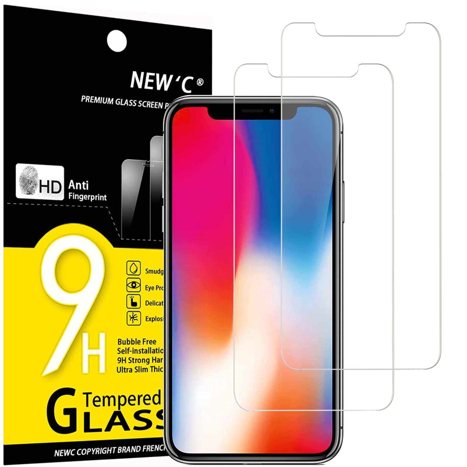 Gorilla Tech 2 Pellicole In Vetro Temperato Per IPhone 11 Pro / X / XS 5.8 Pollici, Durezza 9H, Trasparente, Anti Graffio - 2