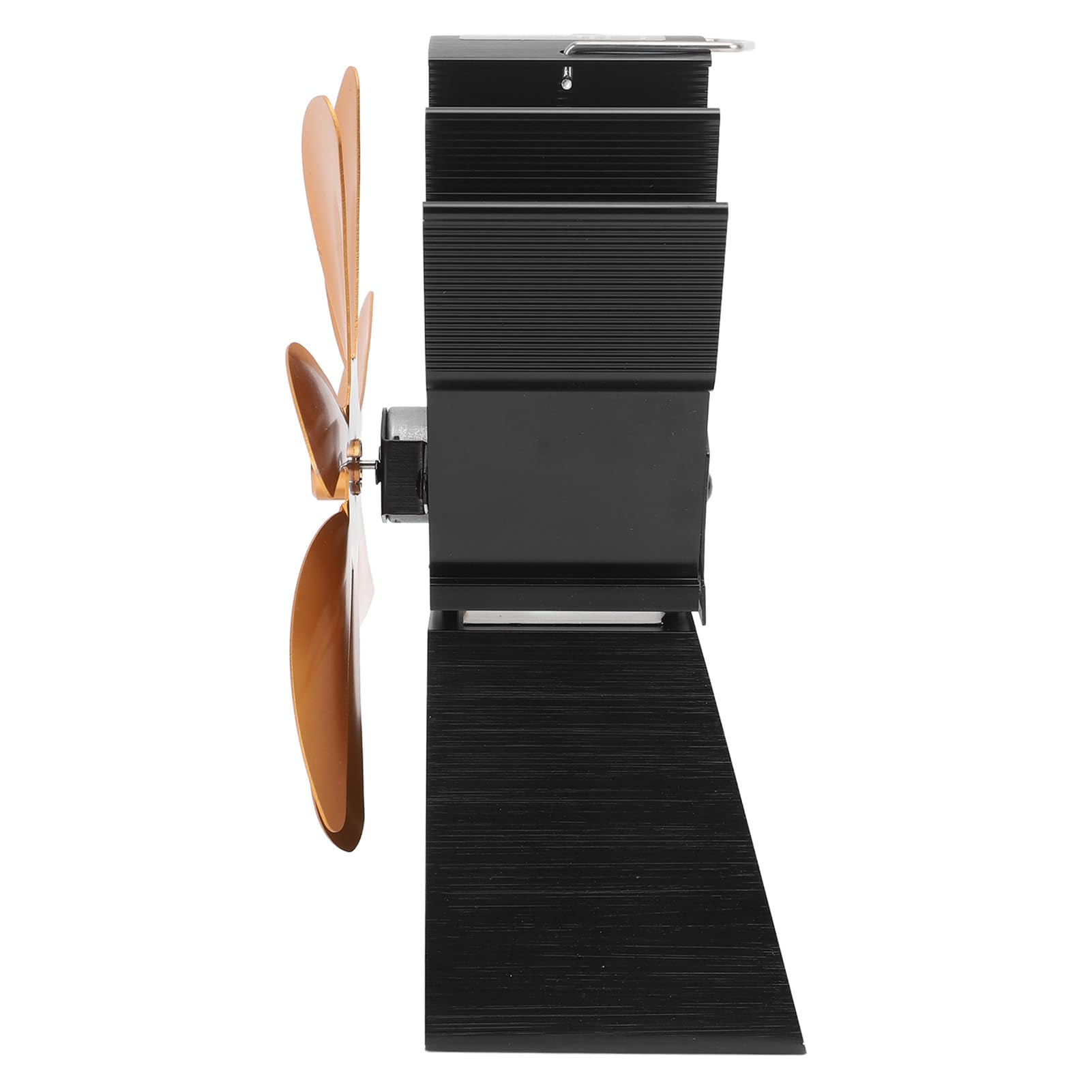 mingzhe Ventilatore per Stufa Alimentato a Calore a 7 Pale Funzionamento Silenzioso Ecologico per Caminetti Domestici Design Compatto in Lega di Alluminio (Oro)